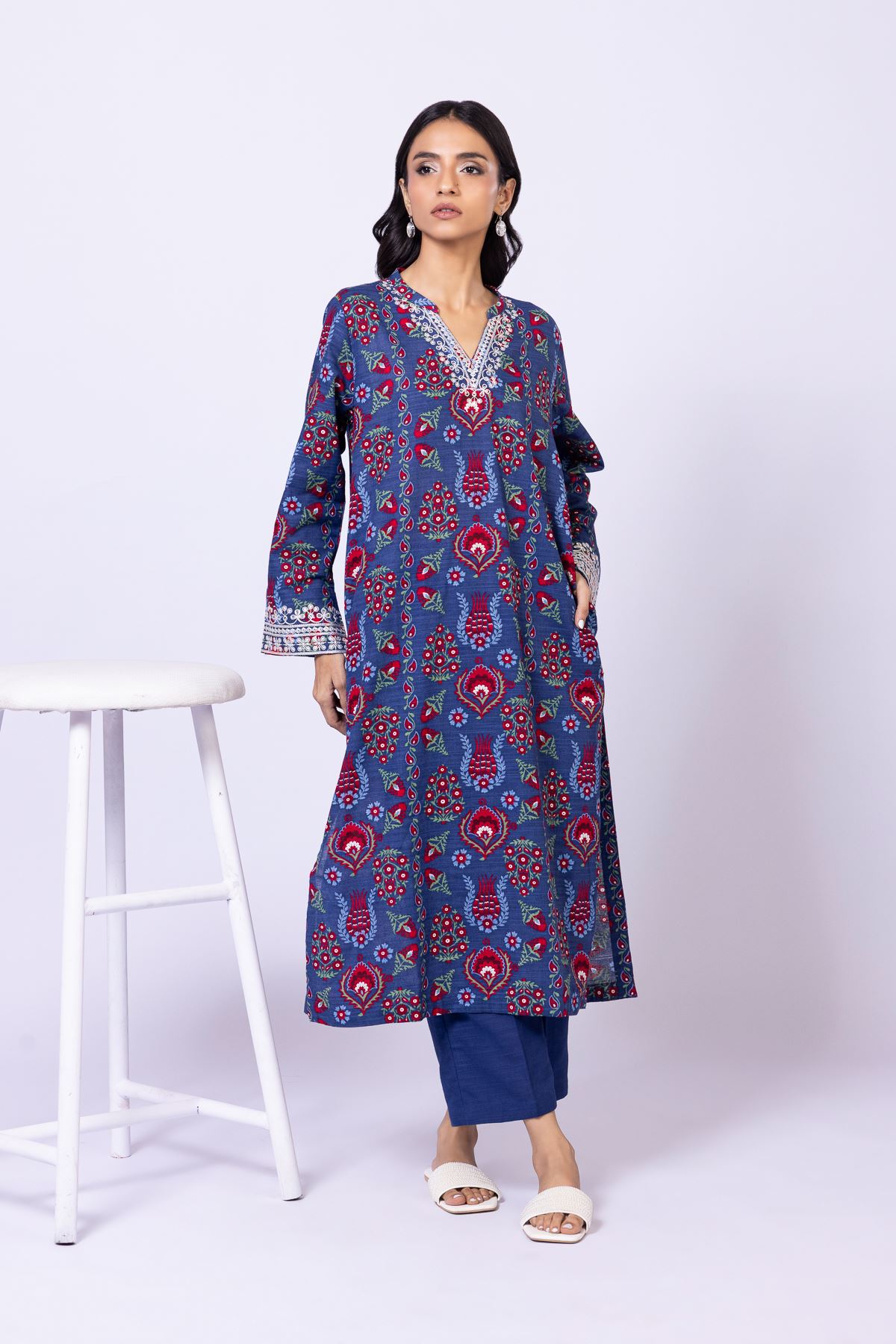 Dyed Khaddar Pants - 25-10-11E1-06TA-VG