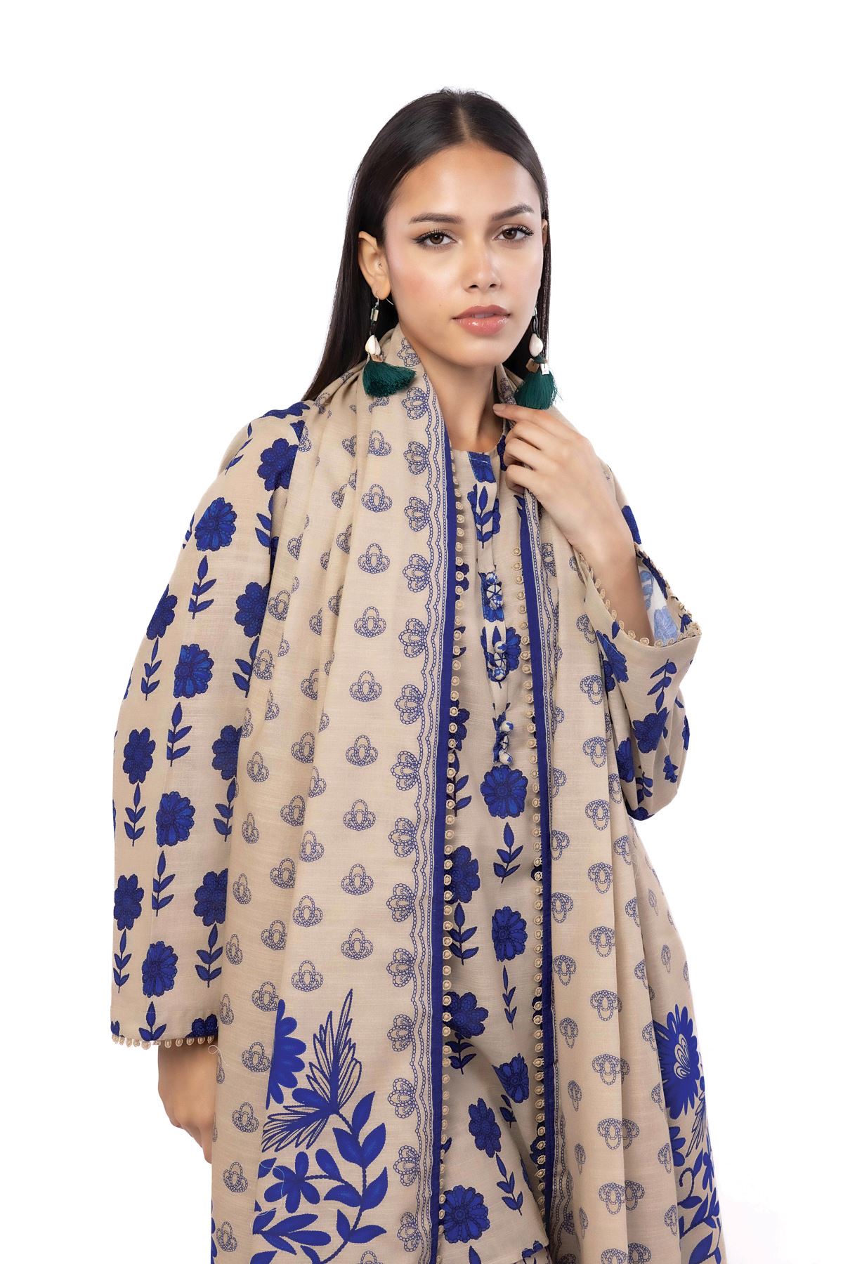 Printed Khaddar Fabrics 3 Piece - KW32B-VG