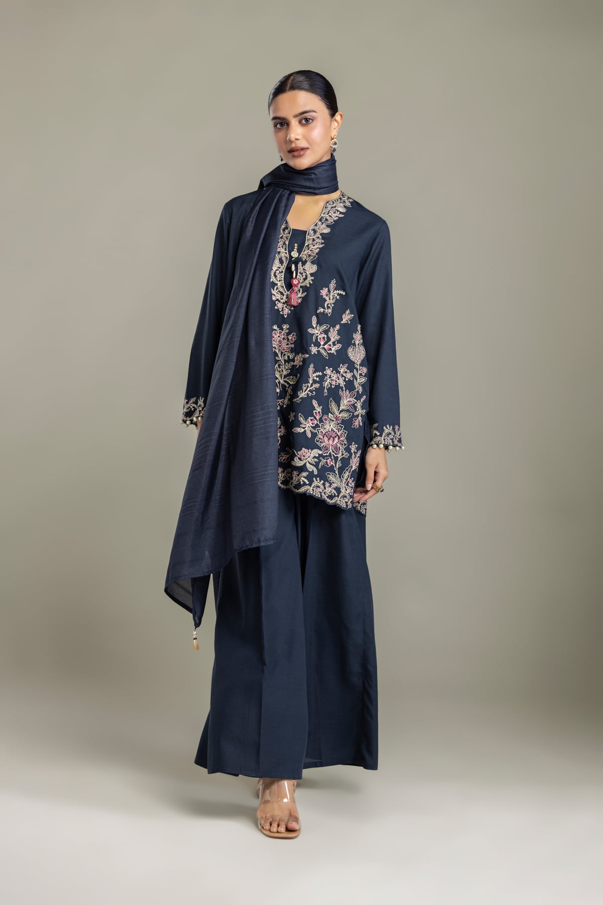 Embroidered Polyester Silk Polyester Silk Dupatta - 2-26-202-A-D-VG