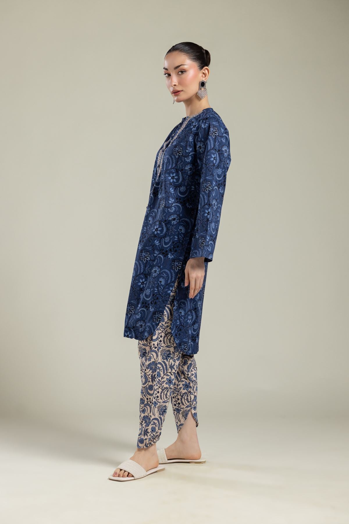 Embroidered Cambric Floral Cambric Shalwar - 1-26-204-A-I1-VG