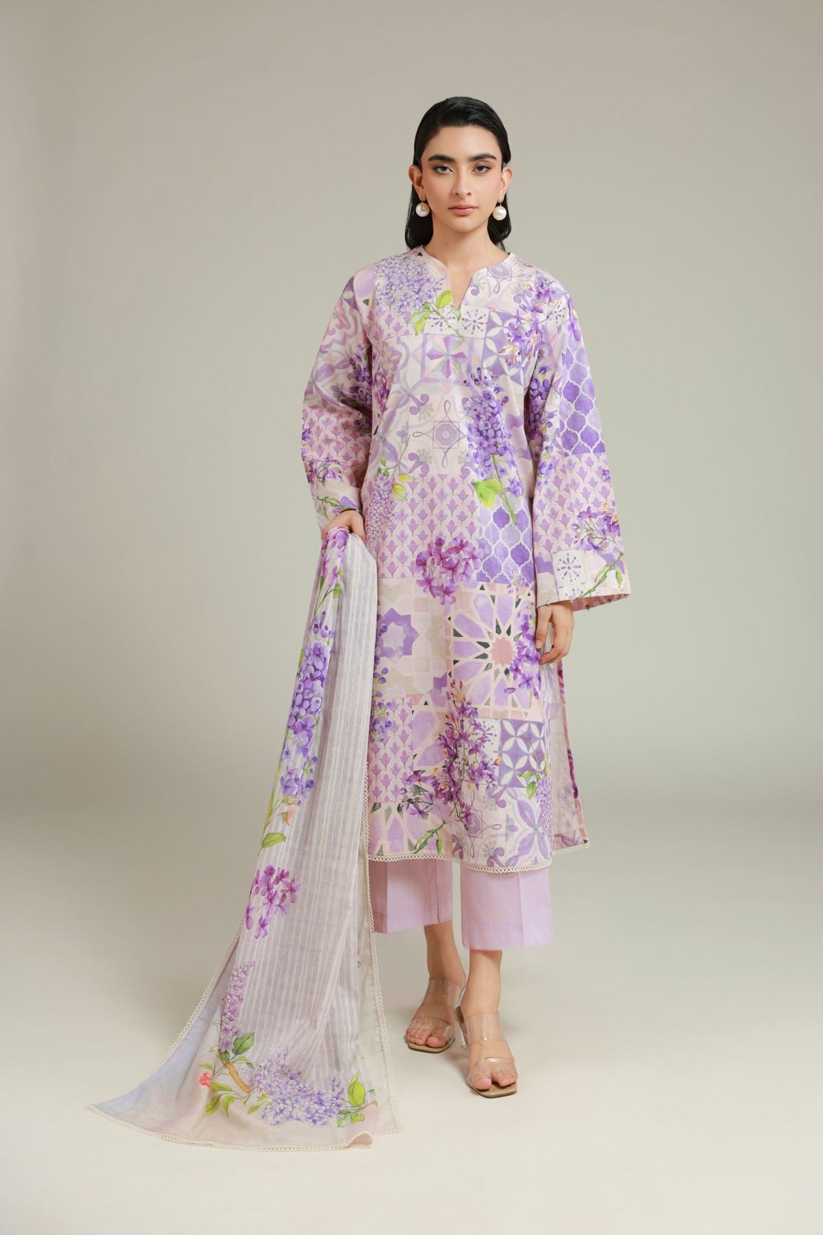 Printed Messuri Fabrics 3 Piece - T-A113-26-110EB1-VG