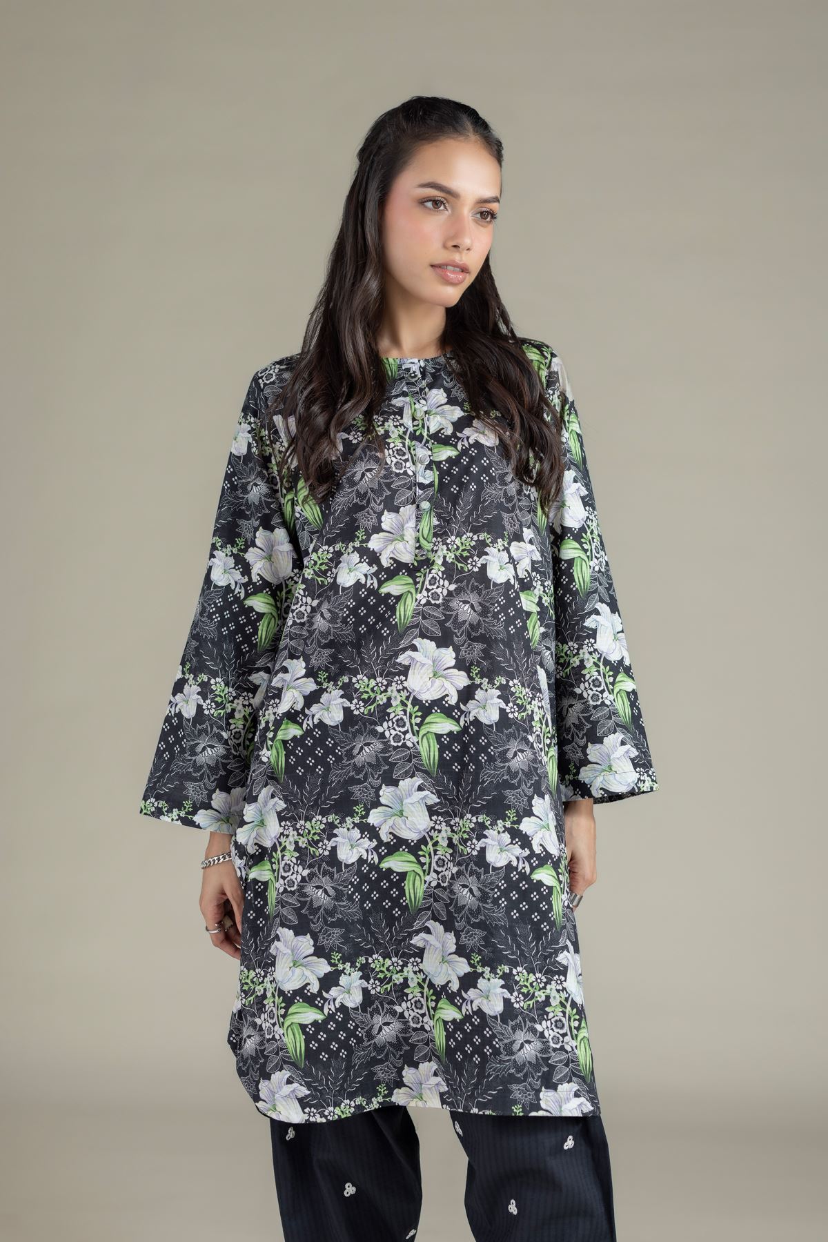 Printed Cotton Dobby Kurta - 26-01-3E9-06TA-VG