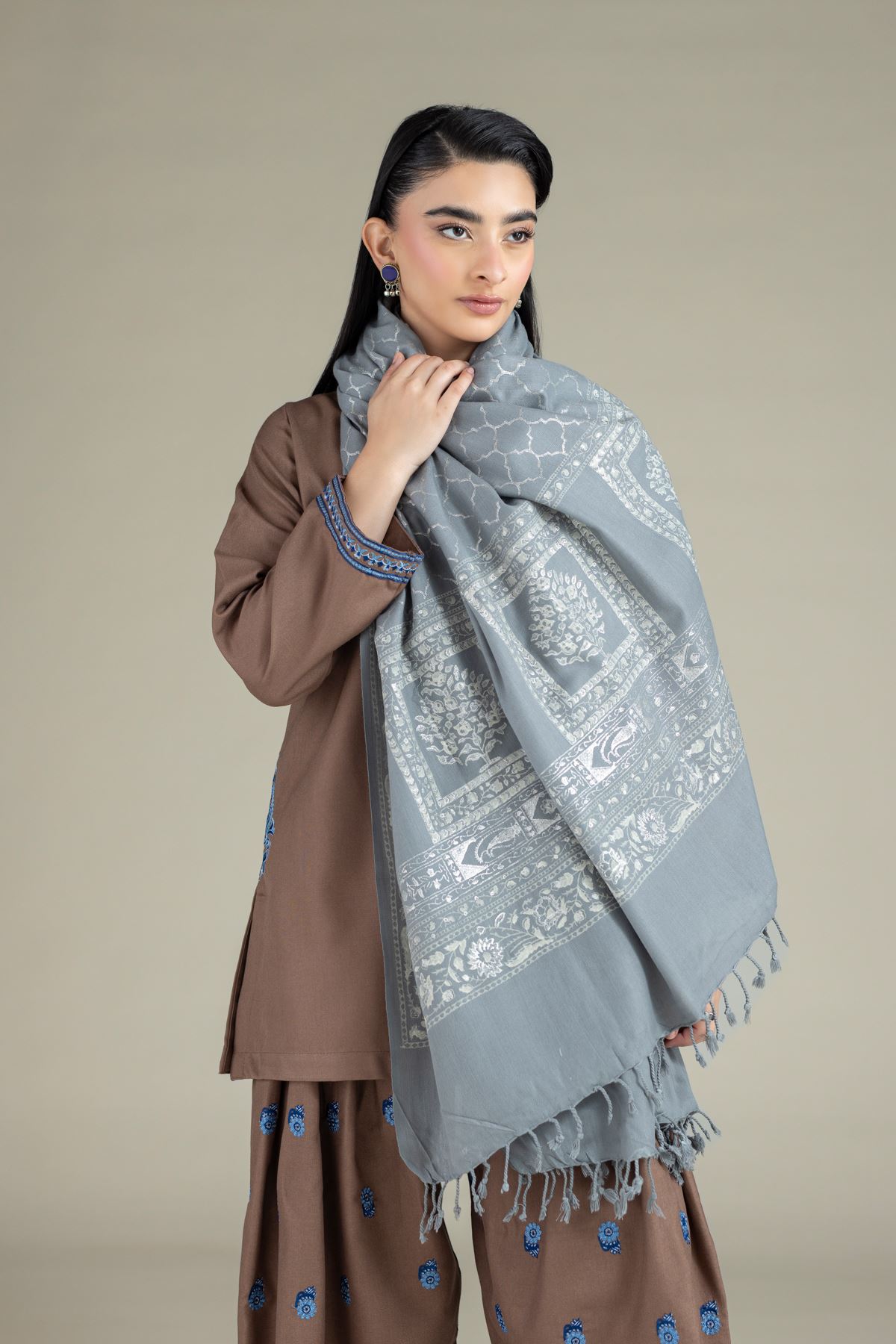 Dyed Acrylic Shawl - 25-10-12E1-04TA-VG