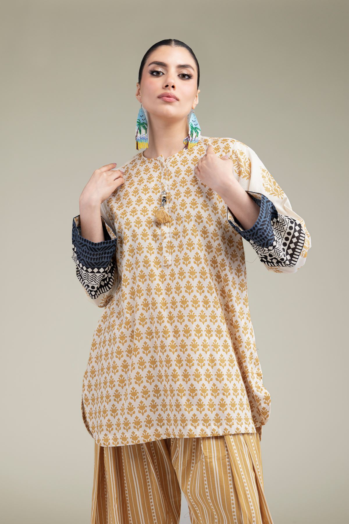 Printed Cambric Short Cambric Kurta - 2-26-204-A-A1-VG