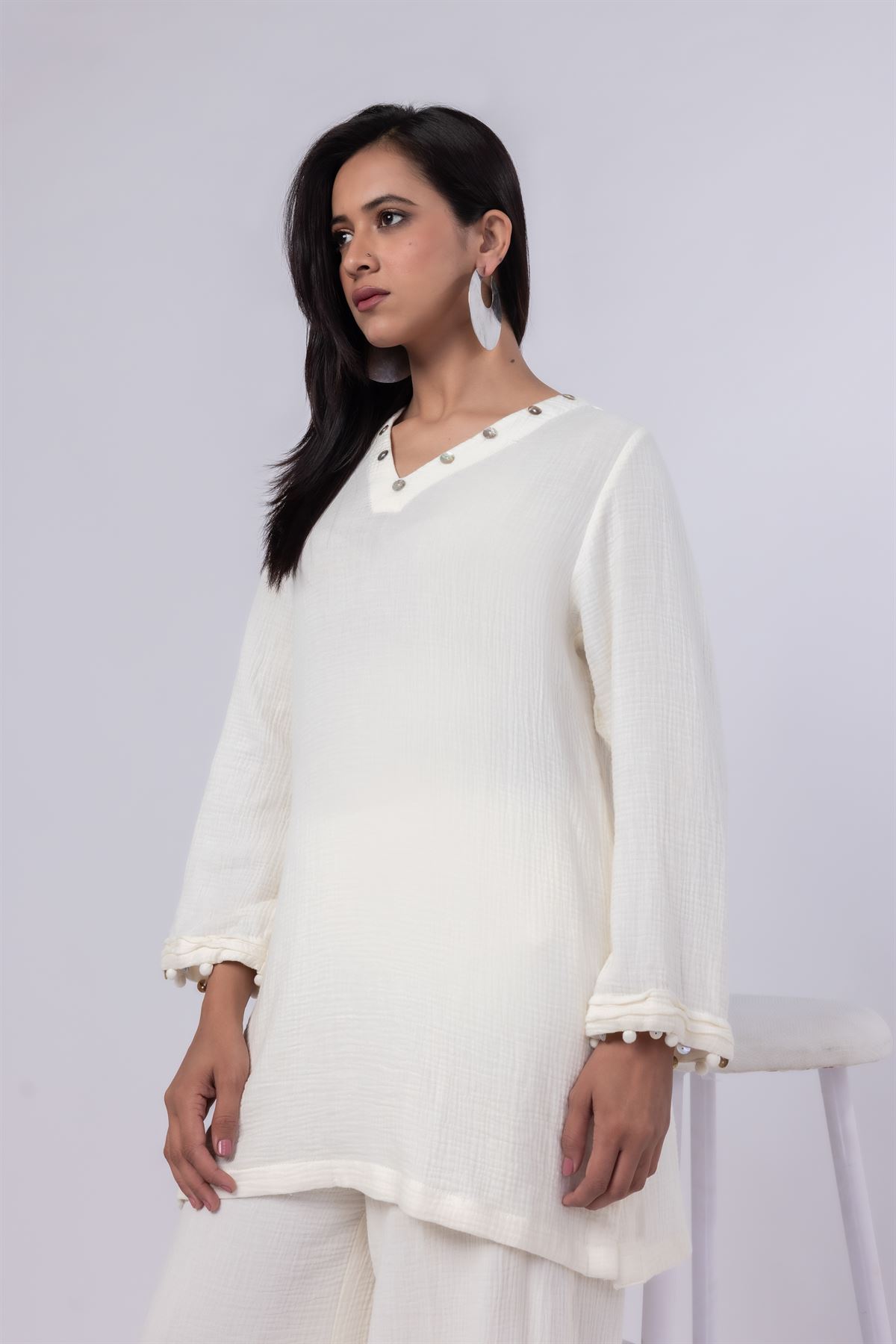 Dyed Cheese Cloth Kurta - 25-10-11E12-03TB-VG