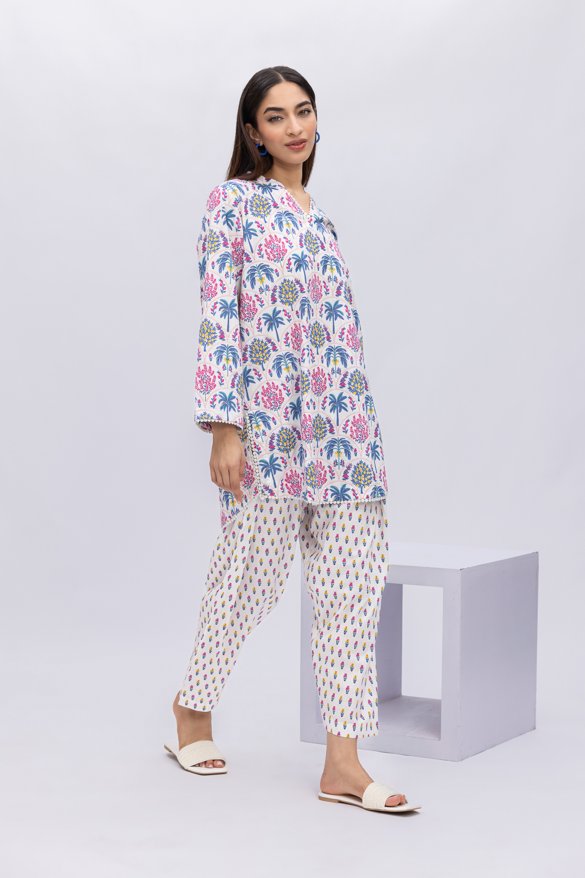 Printed Crosshatch Poplin Pants - 25-05E60-07BA-VG