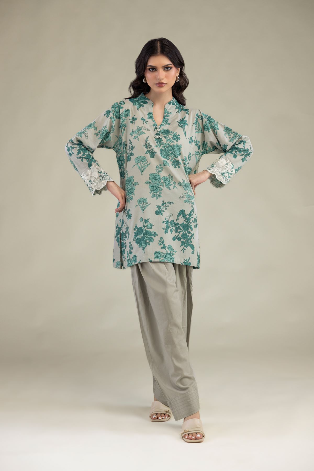 Embroidered Lawn Short Lawn Kurta - 1-26-250-B-H1-VG
