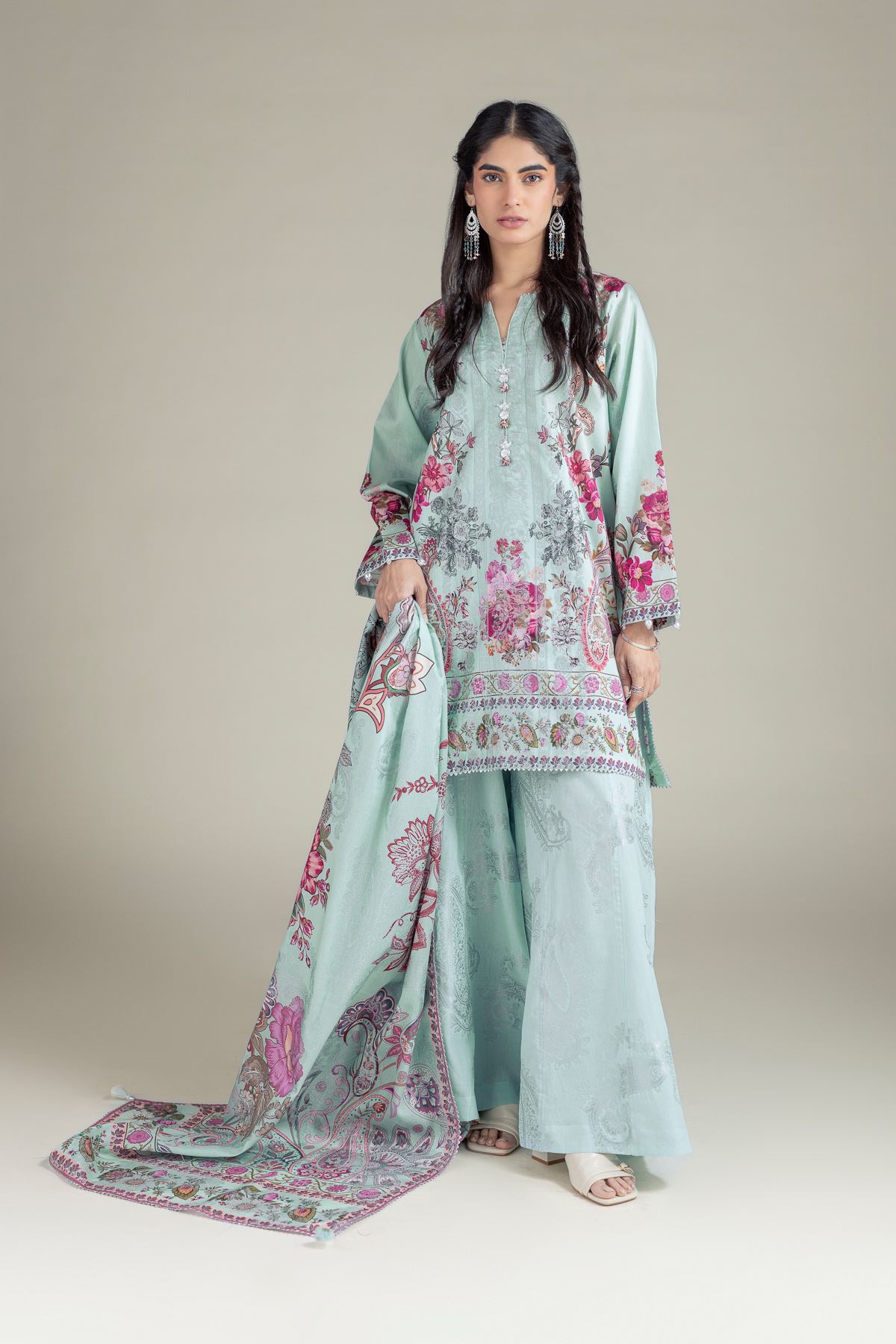 Printed Jacquard Tailored 3 Piece - T-A33-26-109FF2-VG