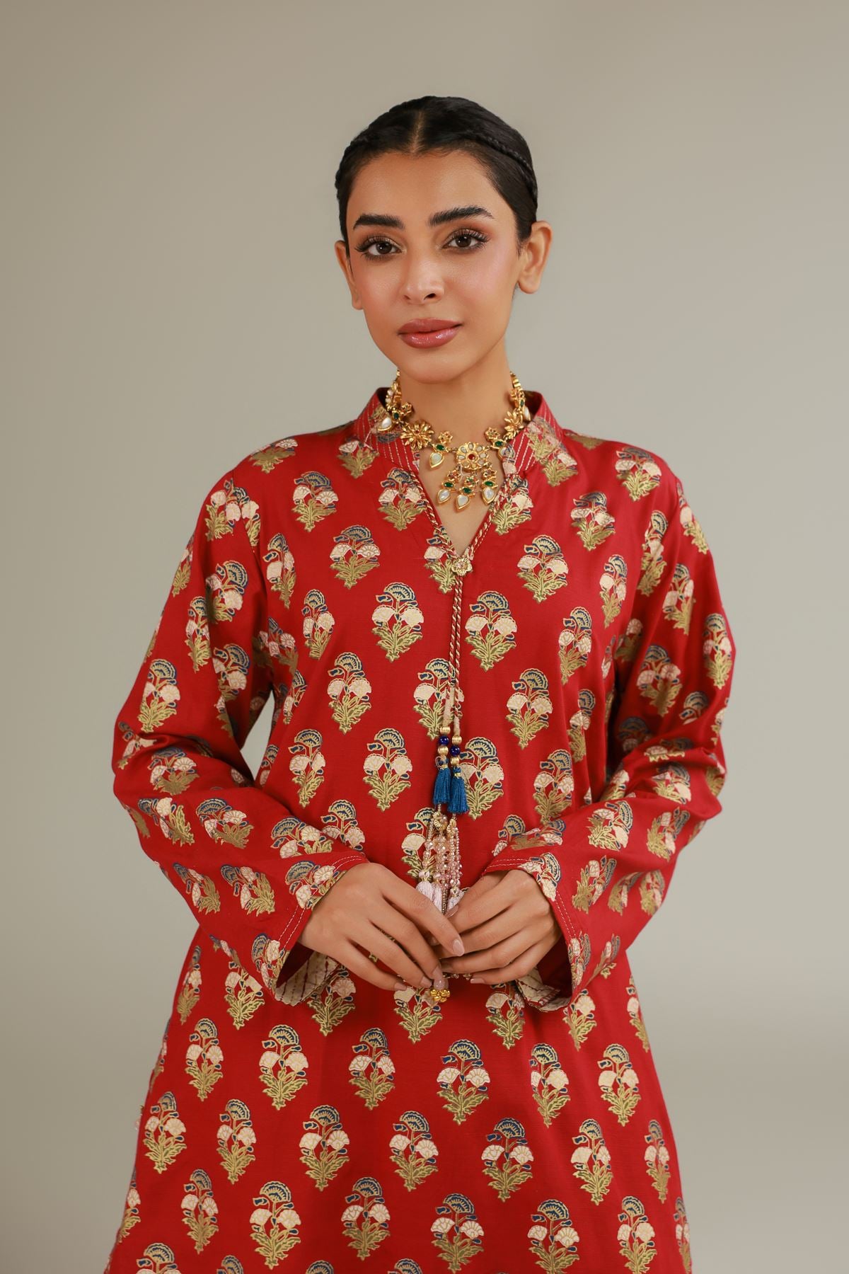 Raw Silk 2-Piece Co-ord Set - 25-12-12S4-09TA-VG