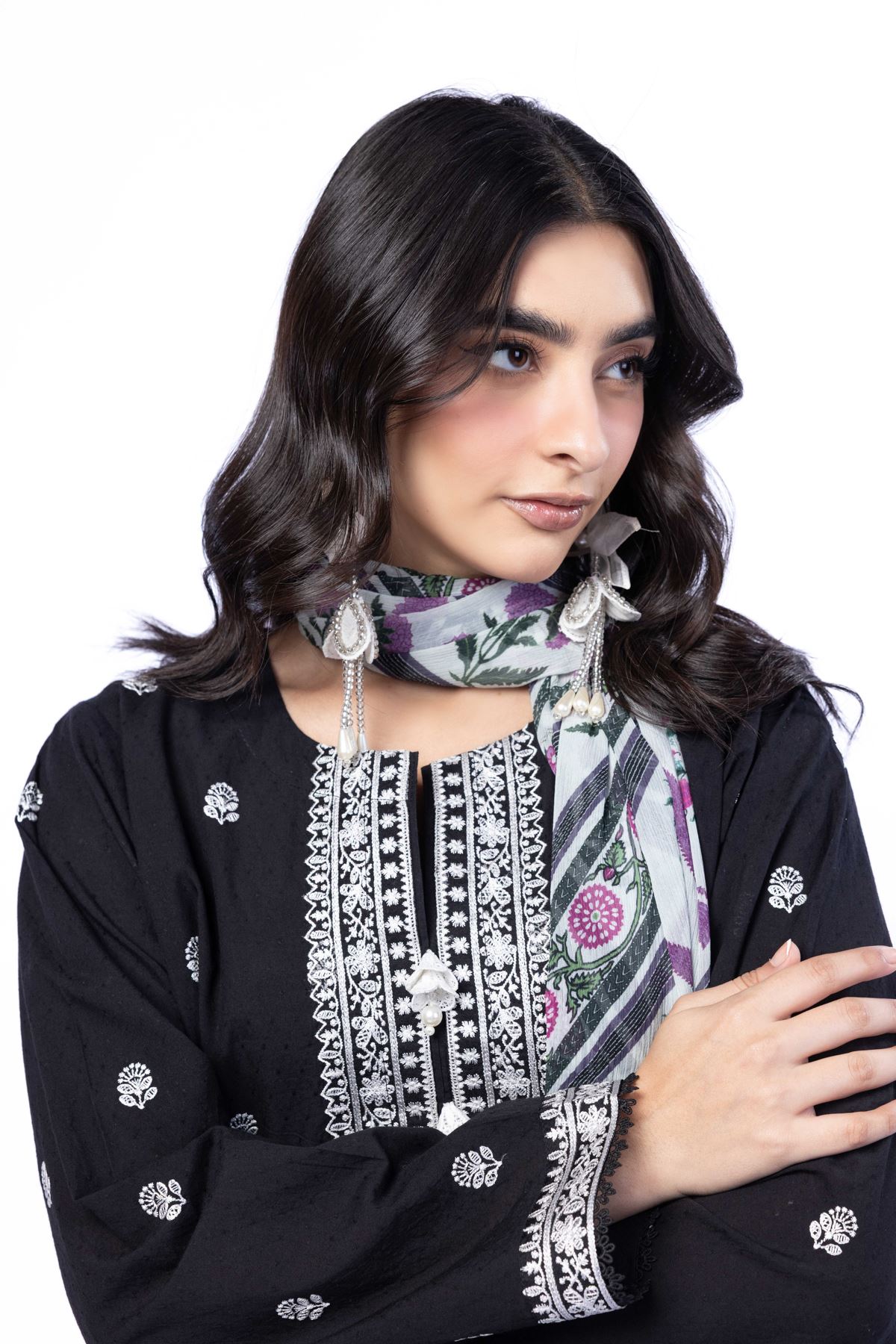 Embroidered Cotton Dobby Tailored 3 Piece - 5-26-102-F-A-VG