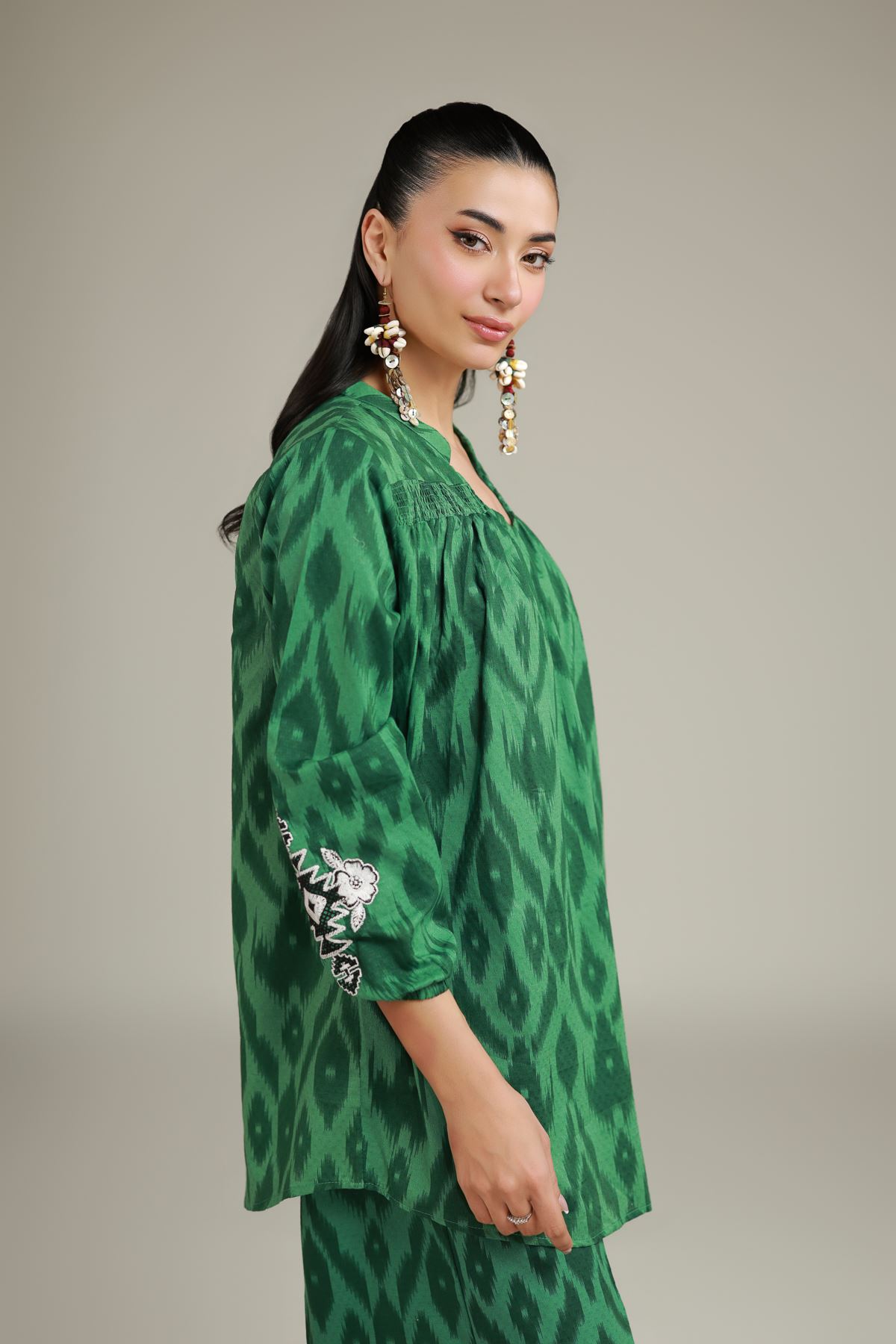 Embroidered Cotton Dobby Green Cotton Kurta - 1-26-228-A-H2-VG