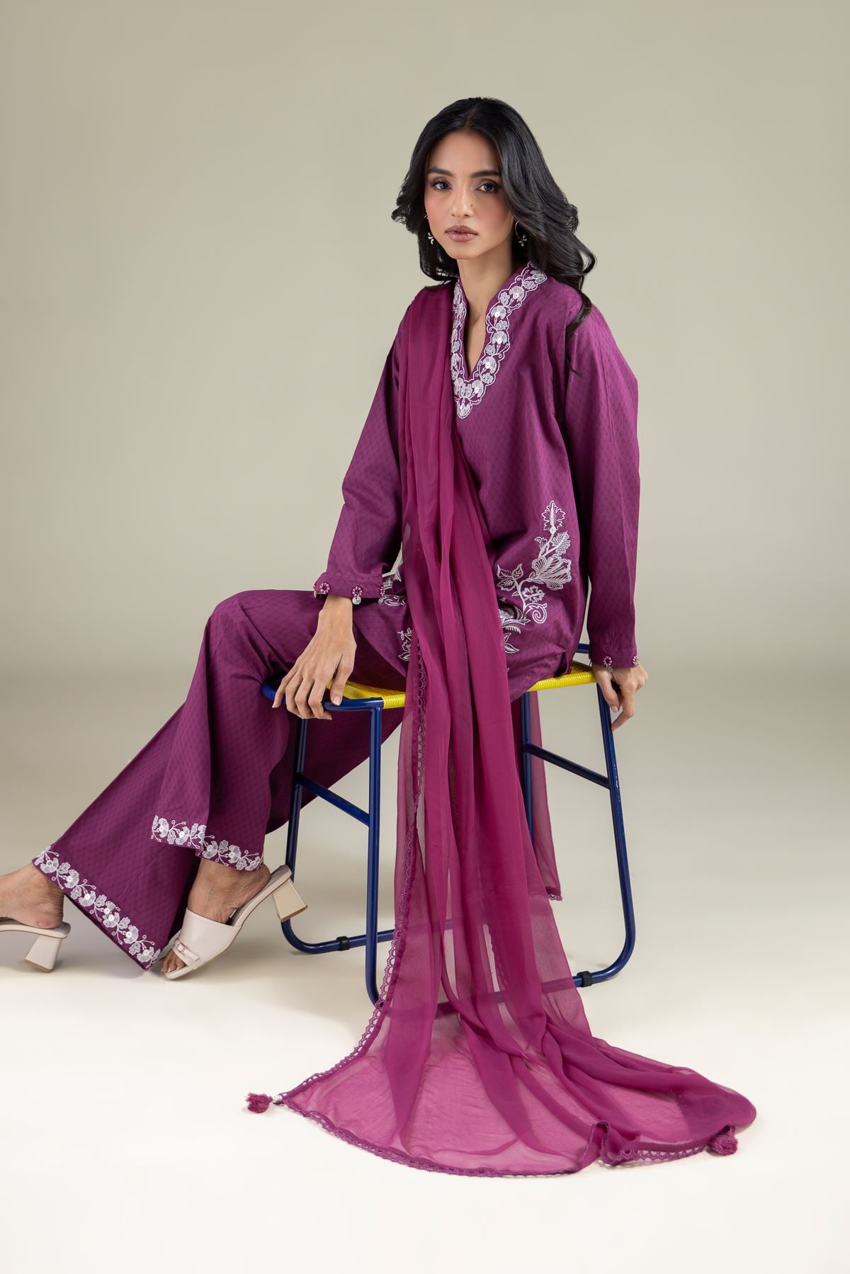 Embroidered Chiffon Embroidered Dupatta - 1-26-127-A-E-VG