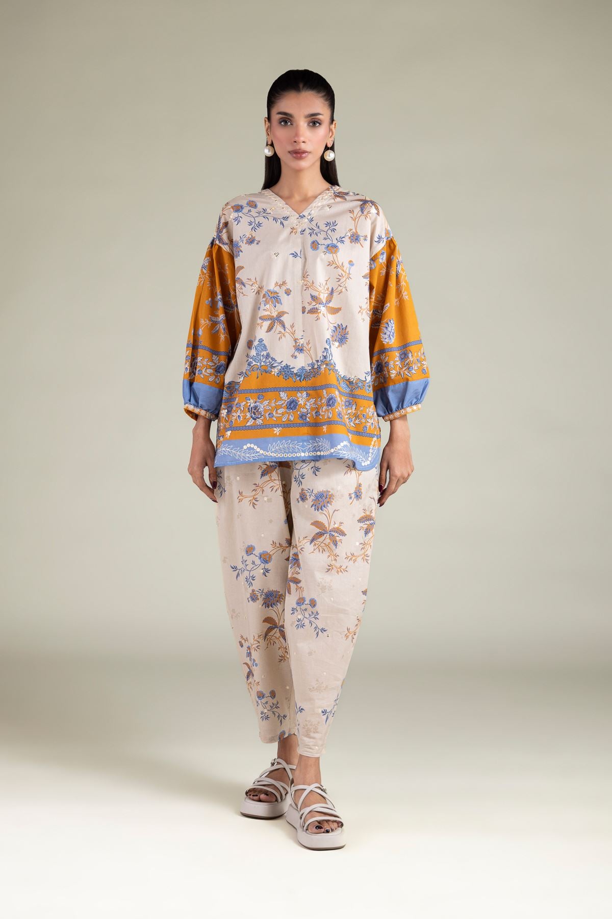Embroidered Cambric Trousers - 6-26-104-A-B-VG