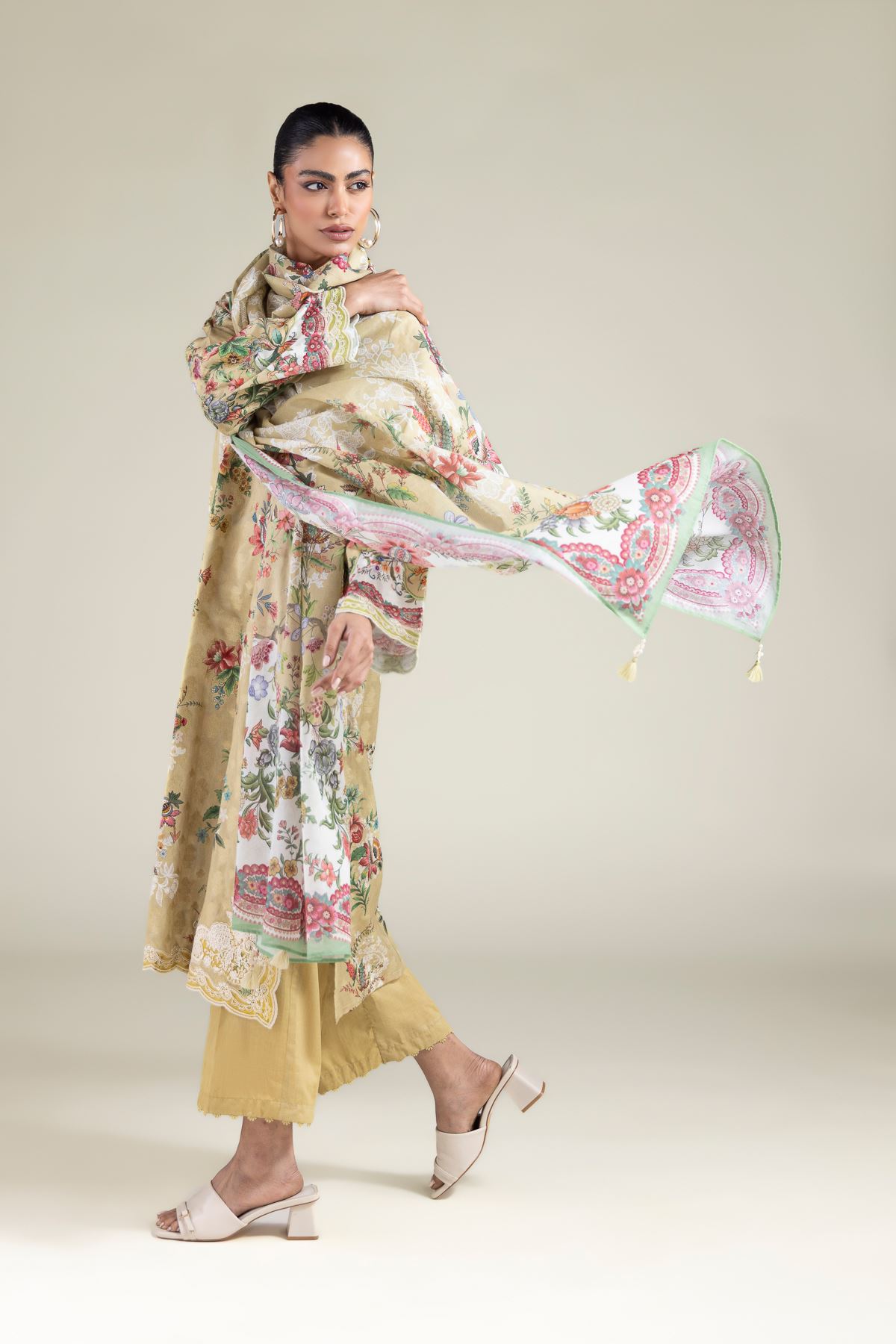 Embroidered Broshia Tailored 3 Piece - 1-26-303-B-A1-VG