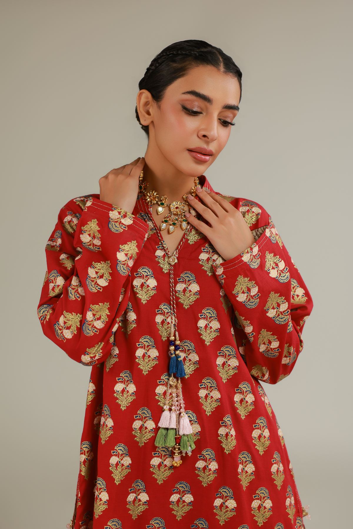 Raw Silk 2-Piece Co-ord Set - 25-12-12S4-09TA-VG