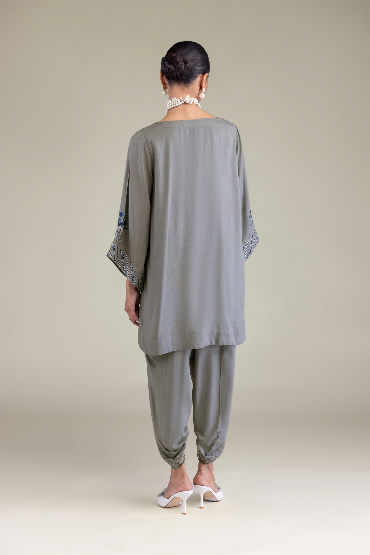 Embroidered Raw Silk Floral Silk Kurta - 1-26-250-B-H1-VG