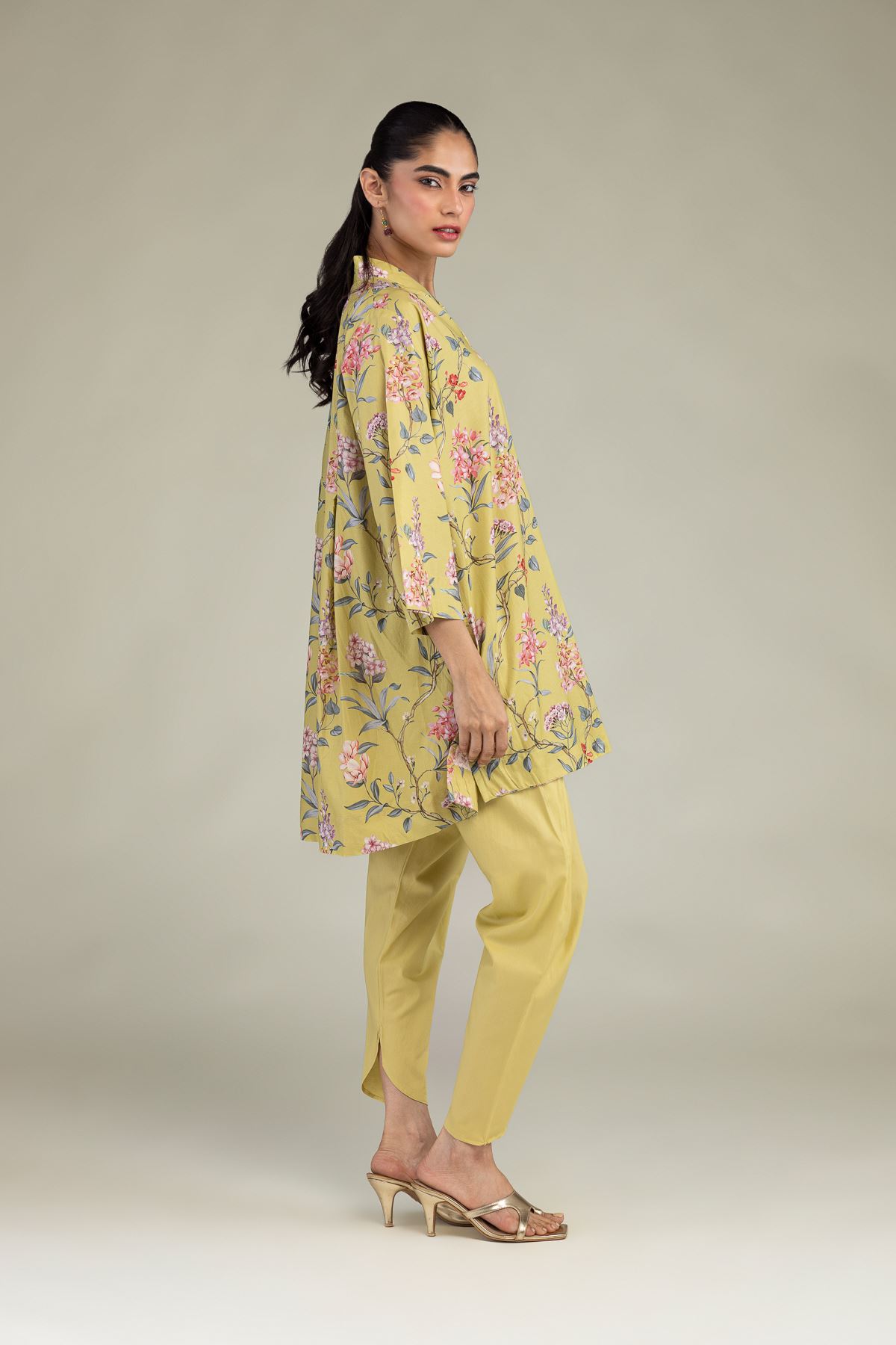 Printed Cotton Viscose Solid Yellow Shalwar - 1-26-102-A-F-VG