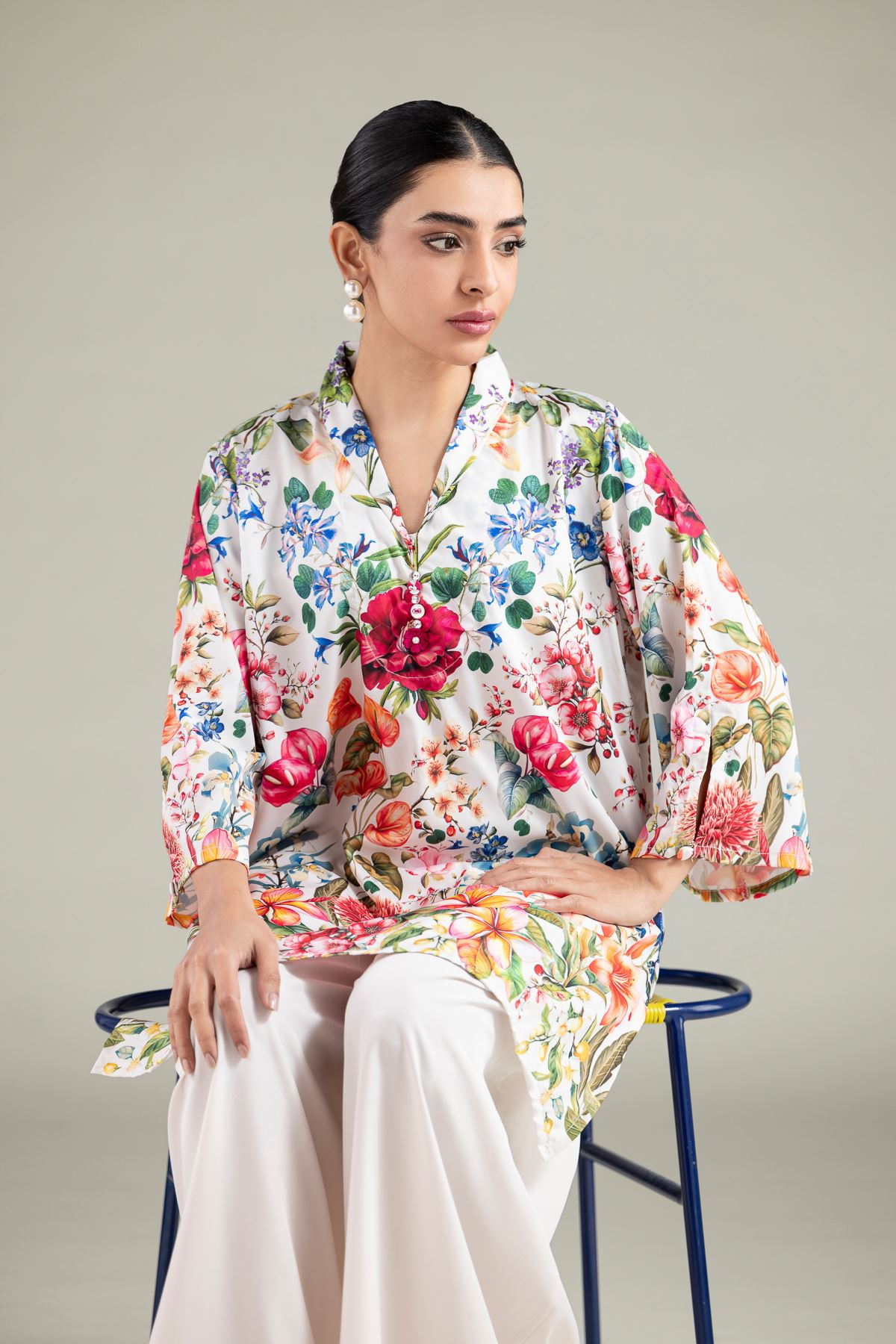 Printed Polyester Silk Kurta - 1-26-101-A-D-VG