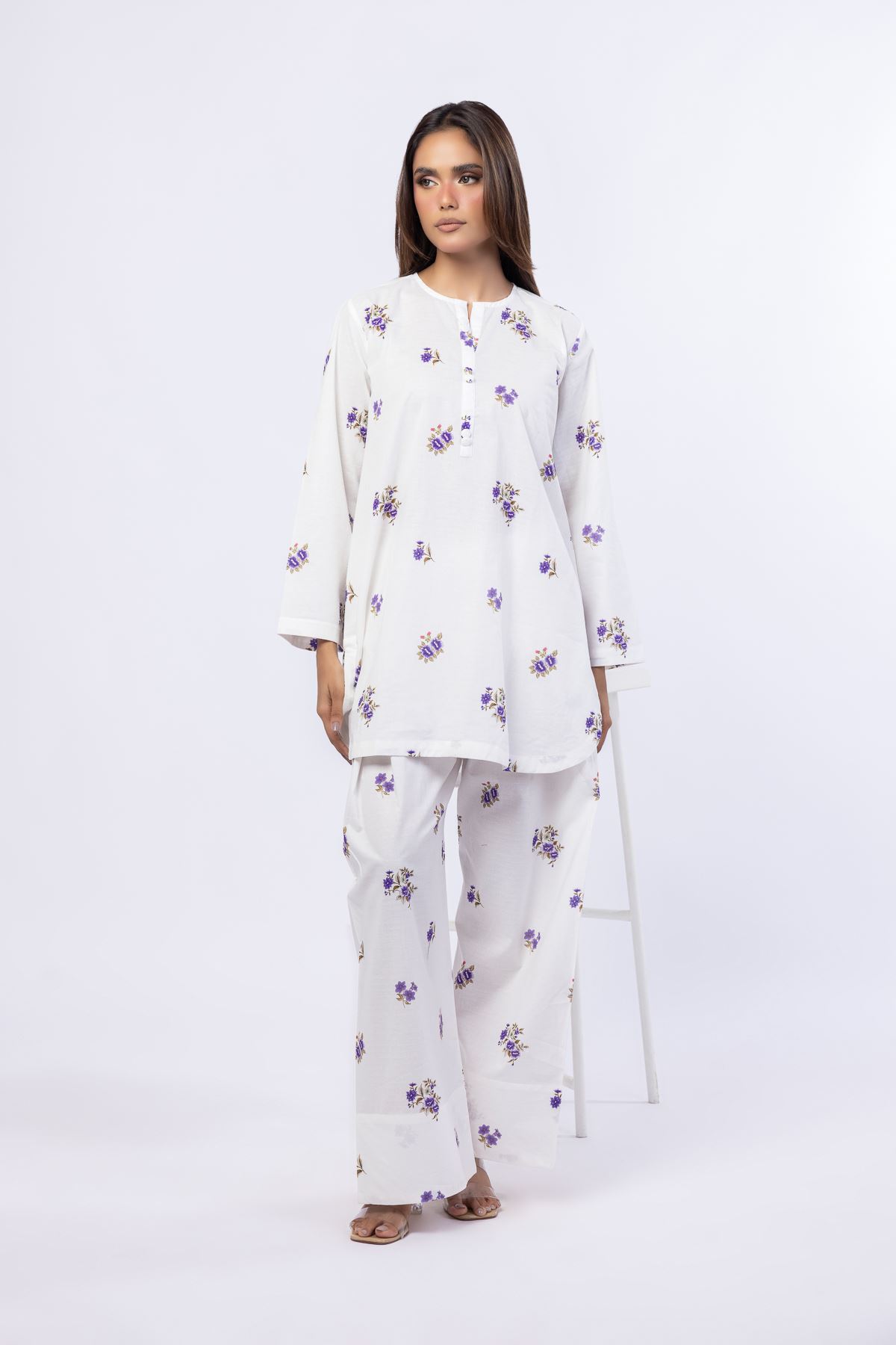 Printed Cotton Dobby Kurta - 25-08-8E6-02TA-VG