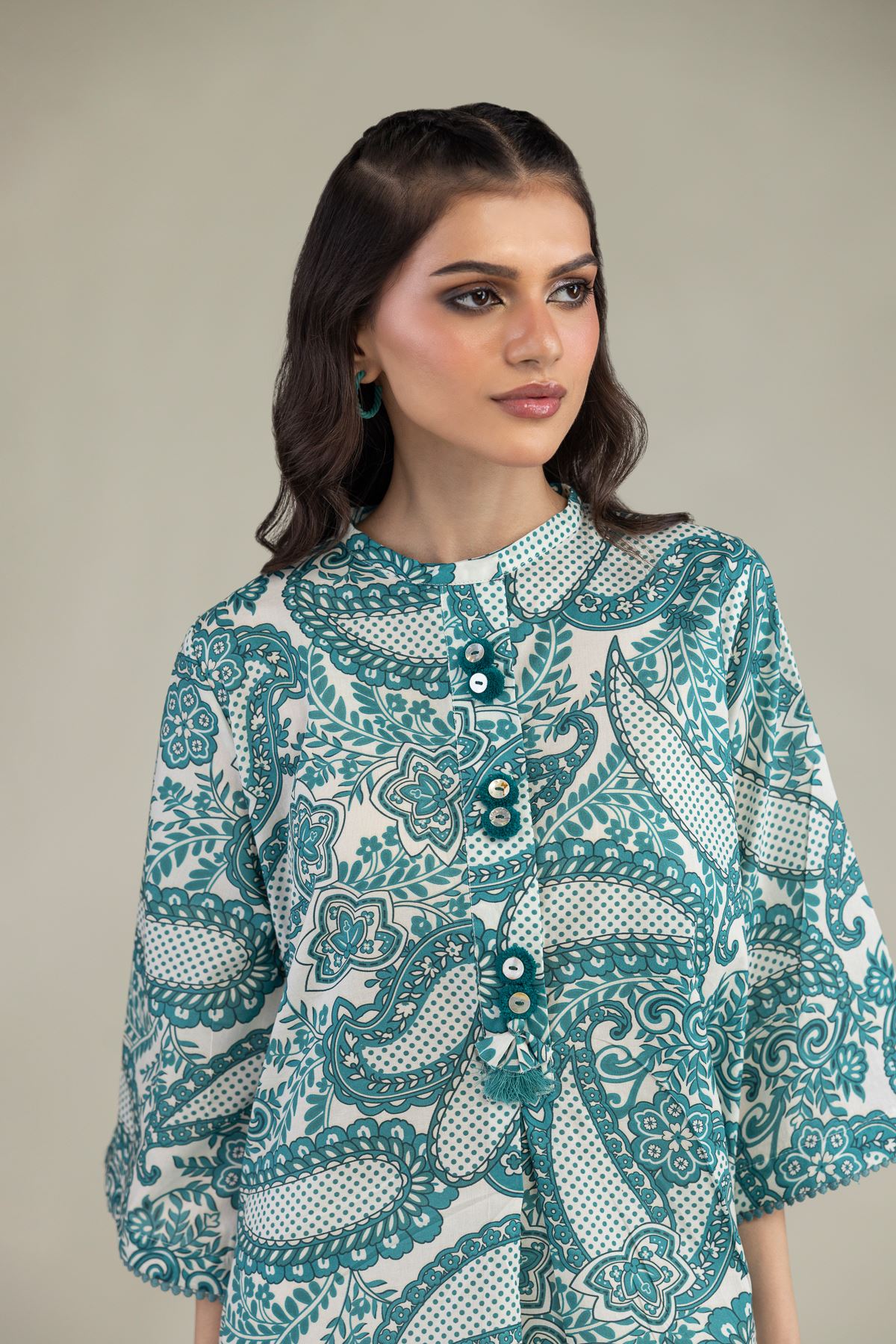 Printed Cambric Short Cambric Kurta - 8-26-213-A-B1-VG