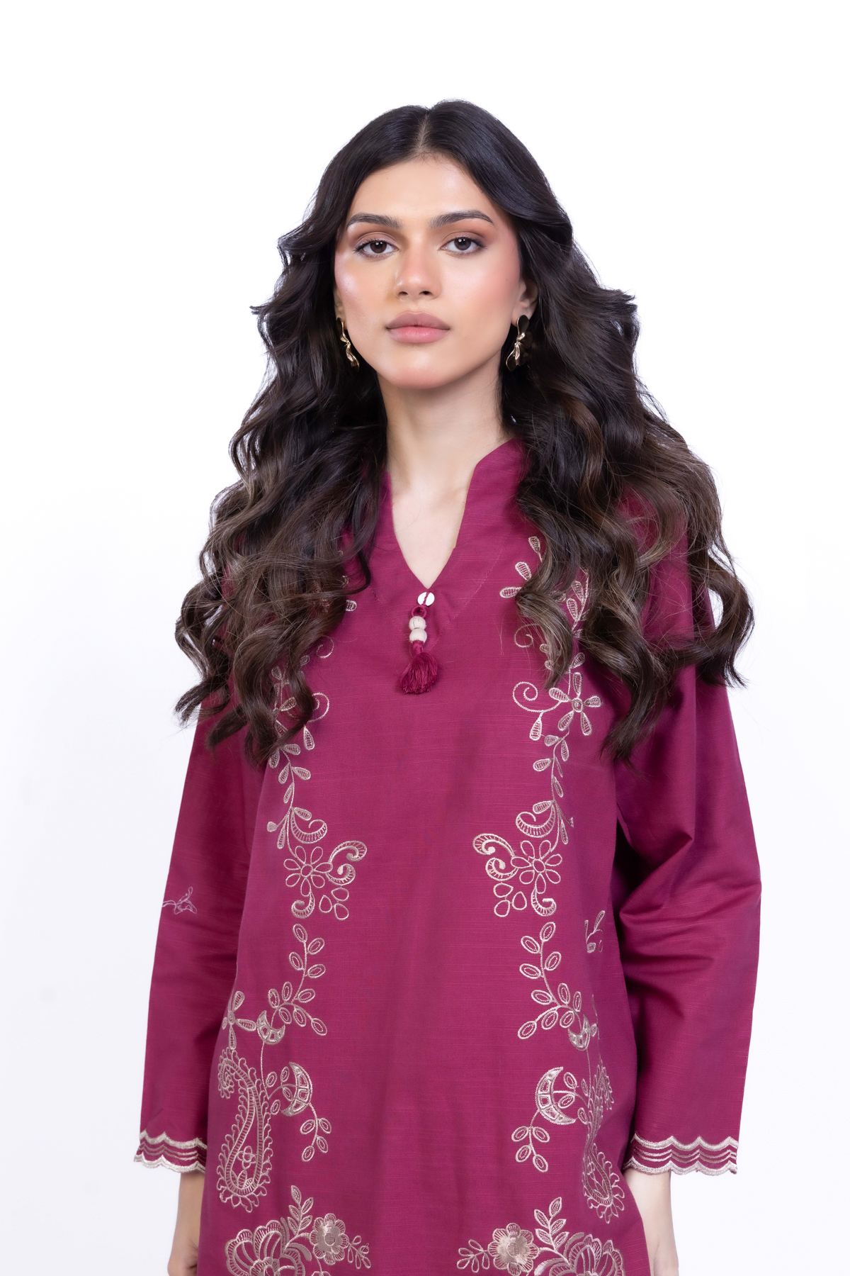 Embroidered Khaddar Kurta - 25-09-10E5-08TB-VG