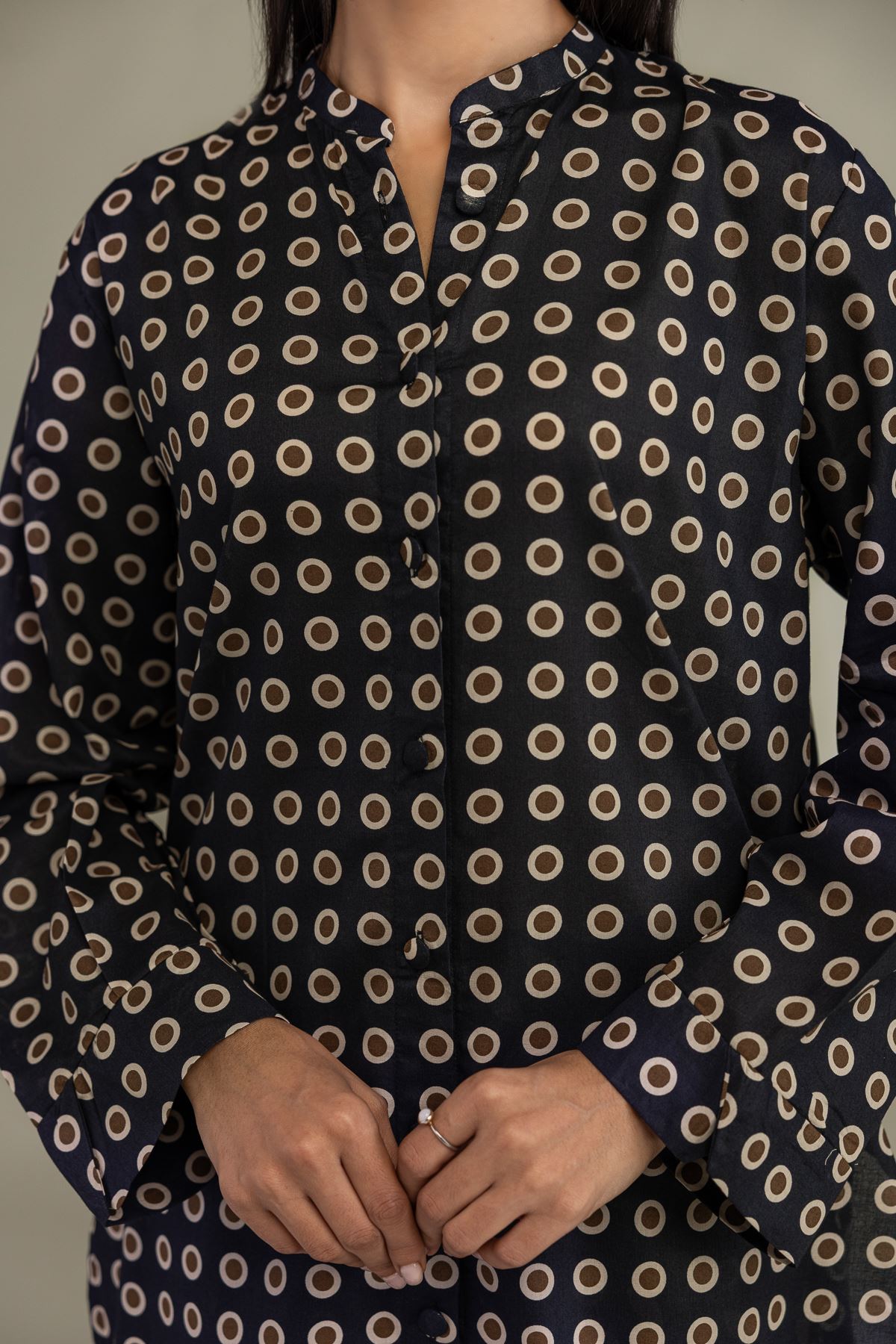 Printed Cambric Long Cambric Kurta - 1-26-102-A-F-VG