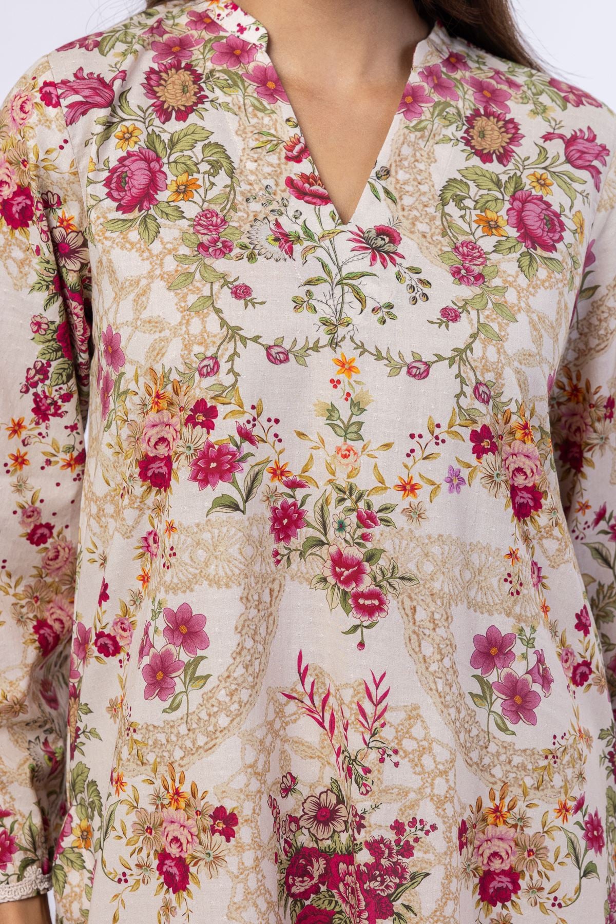 Printed Cotton Dobby Kurta - 25-10-12E5-09TA-VG