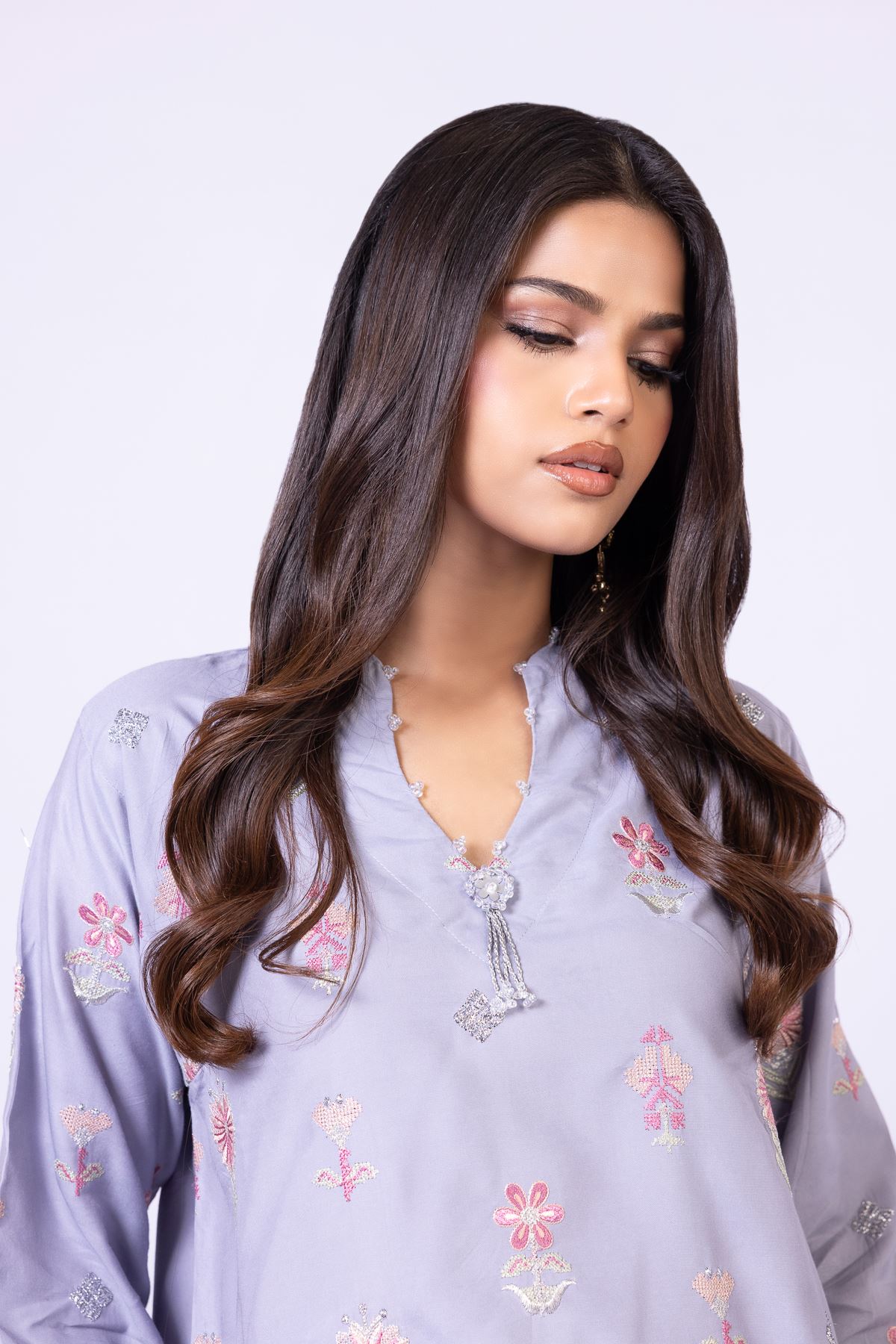 Embroidered Raw Silk Kurta - 25-10-12E9-02TA-VG