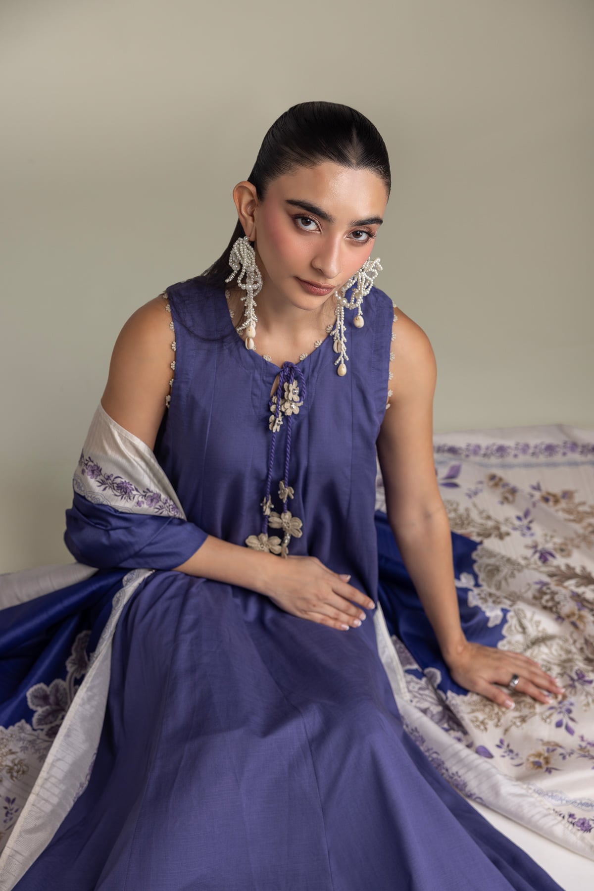 Printed Mesuri Floral Mesuri Dupatta - 2-26-202-A-D-VG