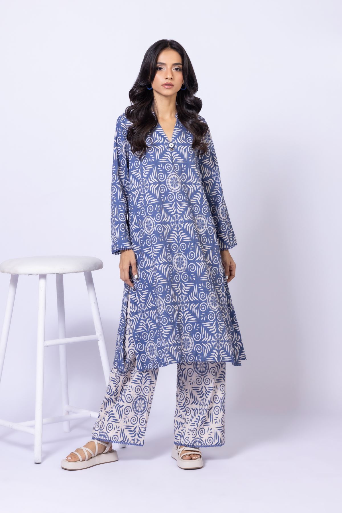 Printed Cotton Crinkle Pants - 25-09-11E11-10TA-VG