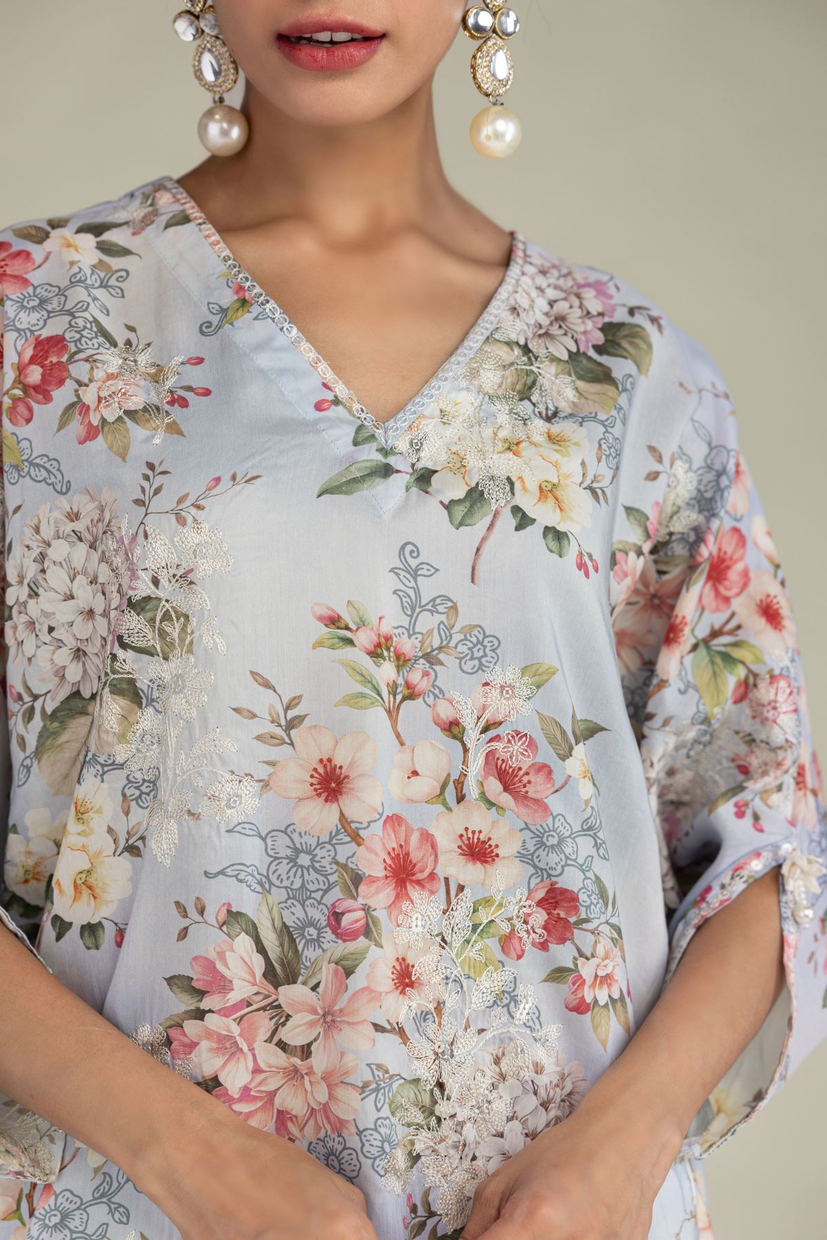 Embroidered Blended Viscose Long Embroidered Kurta - 1-26-102-A-F-VG