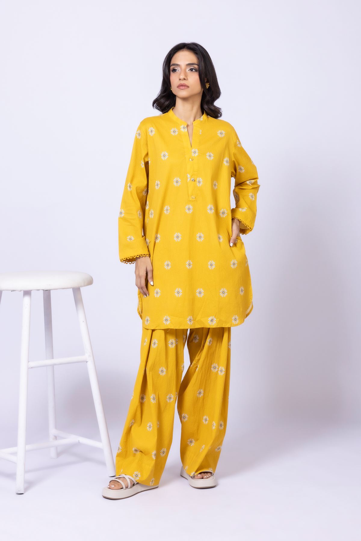 Printed Cotton Crinkle Pants - 25-10-11E4-04TB-VG