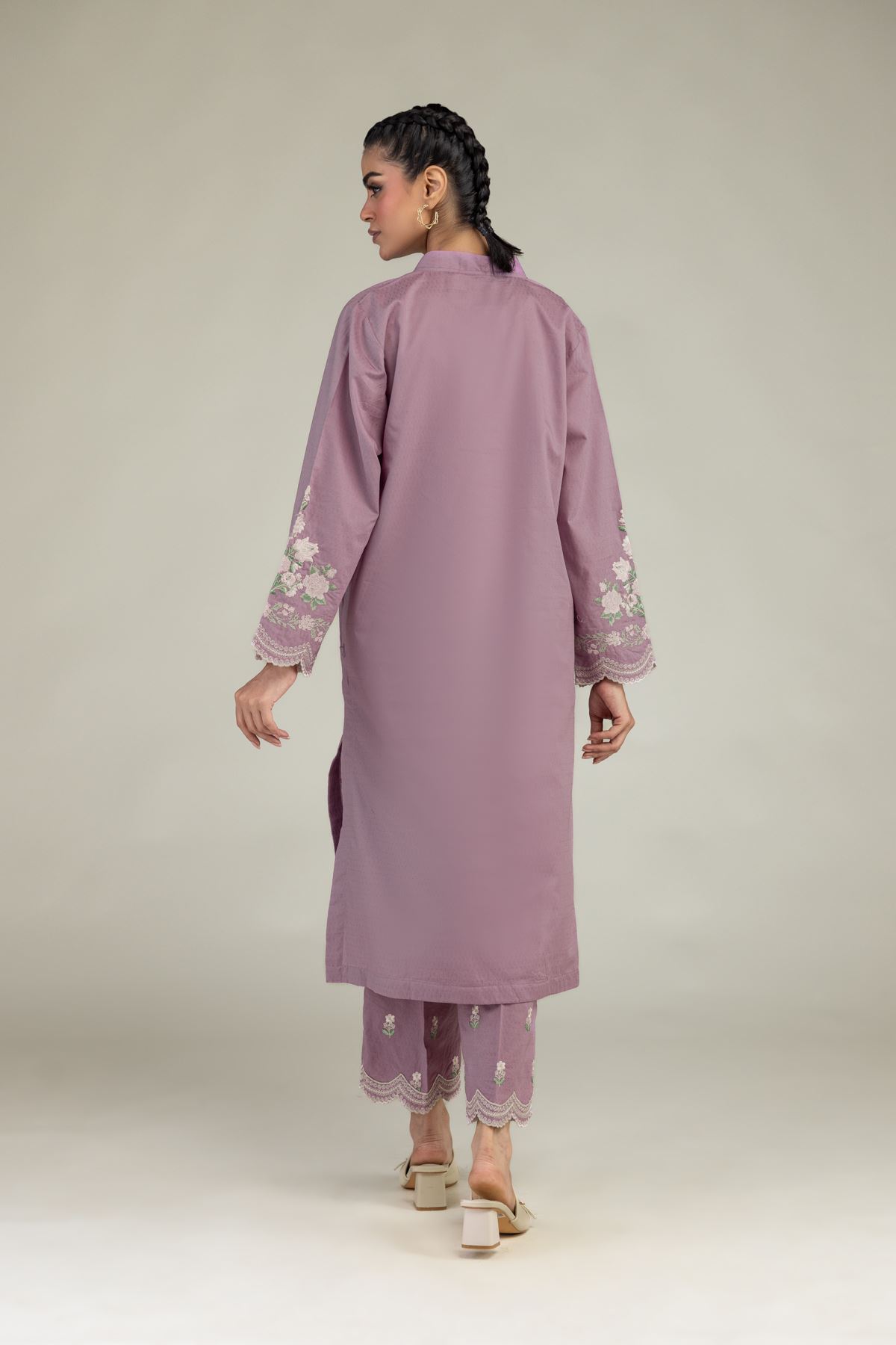 Embroidered Cotton Dobby Floral Cotton Kurta - 25-10-12E5-04TB-VG