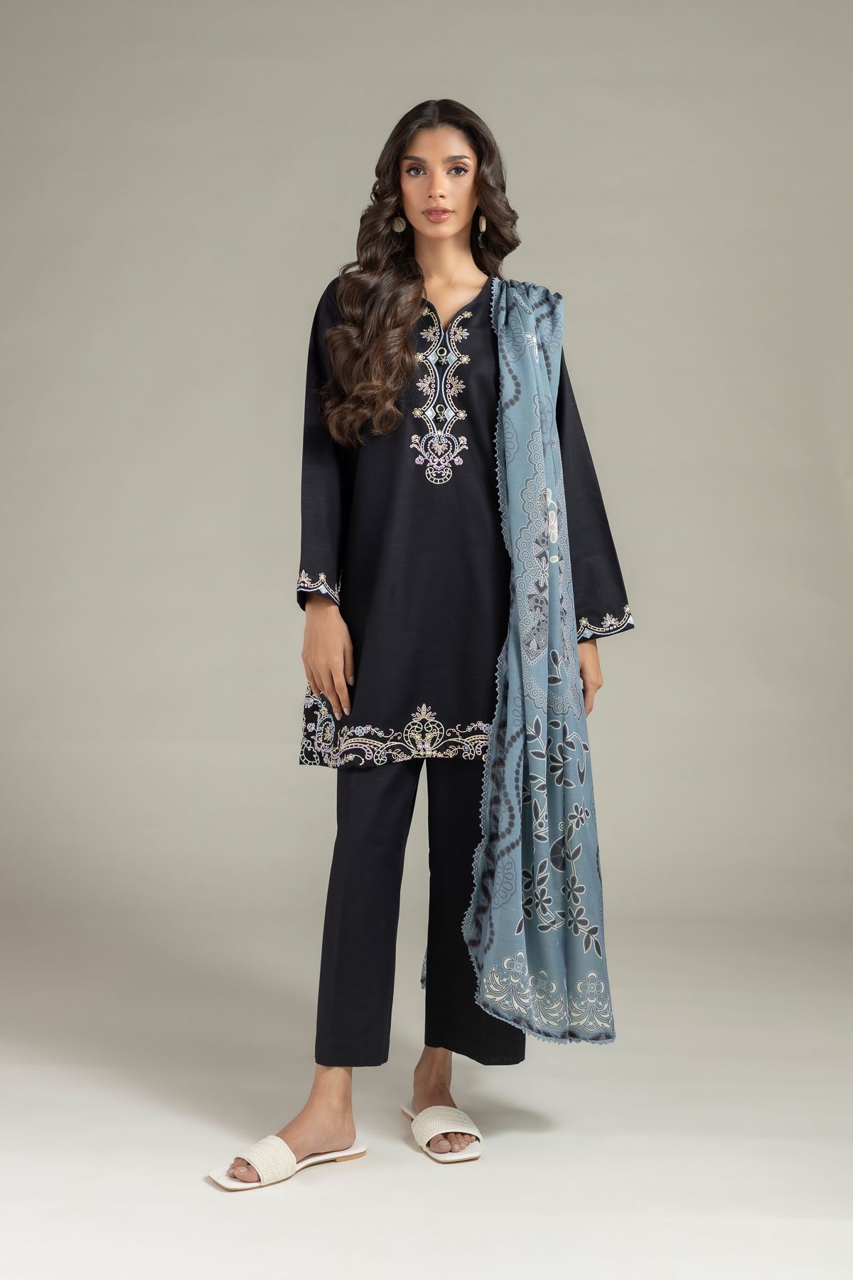 Printed Mesuri Dupatta - 25-09-12E2-08TA-VG