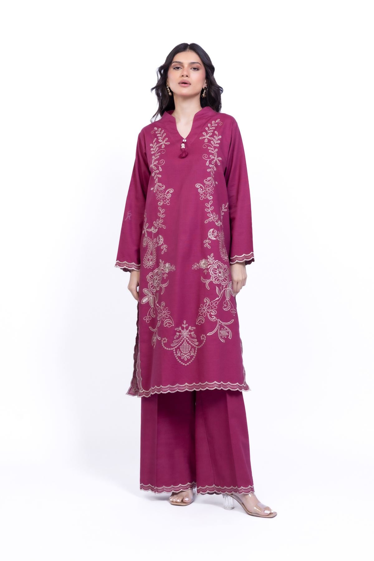 Embroidered Khaddar Kurta - 25-09-10E5-08TB-VG
