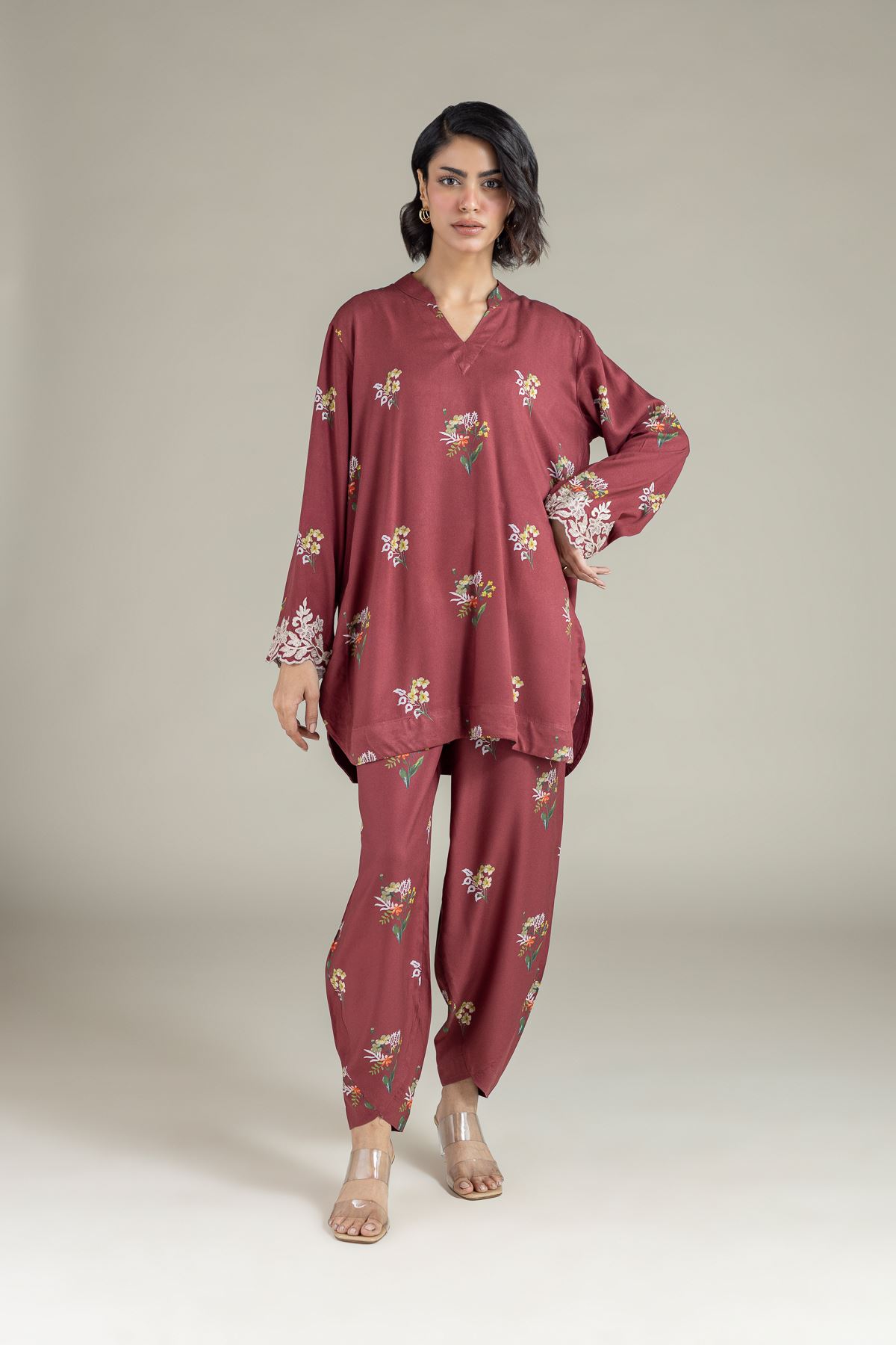 Embroidered Marina Kurta - 25-10-11E6-07TA-VG