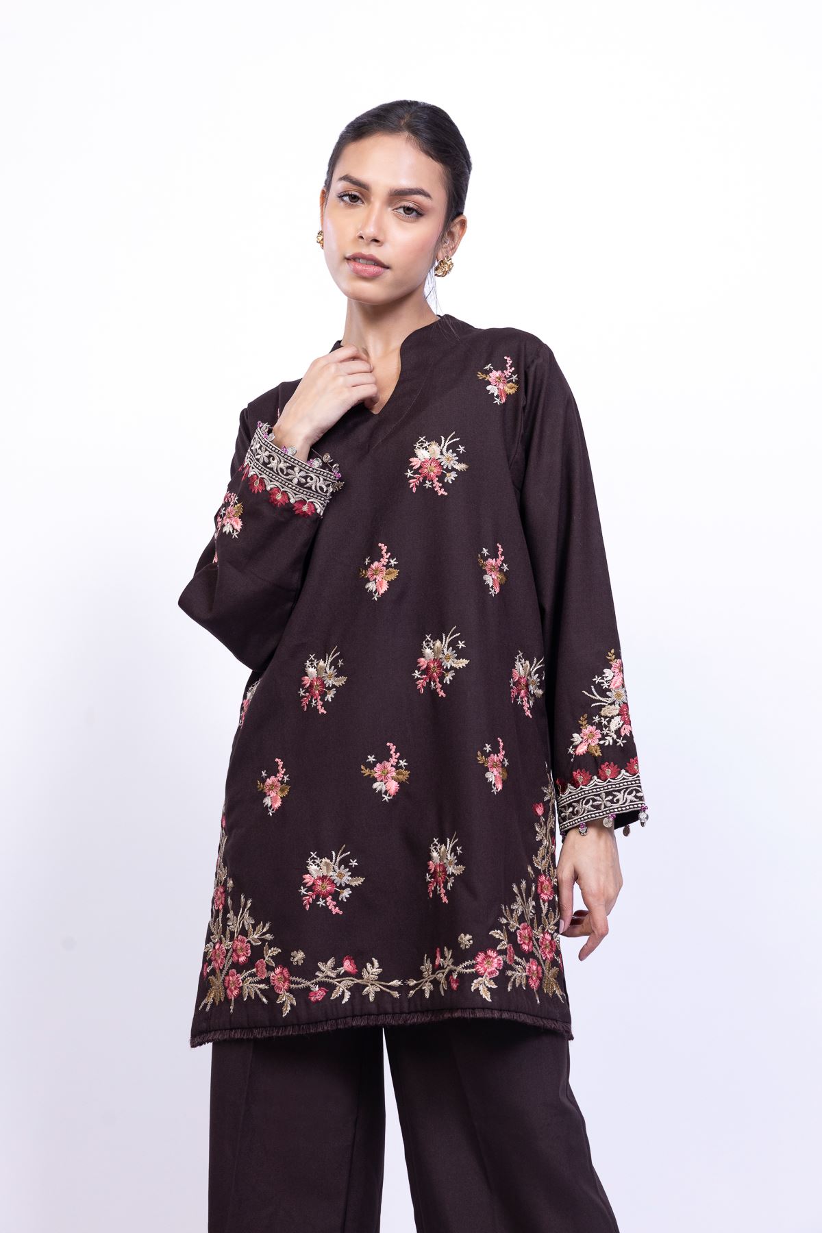 Embroidered Heavy Blended Viscose Kurta - 25-09-11E2-08TA-VG
