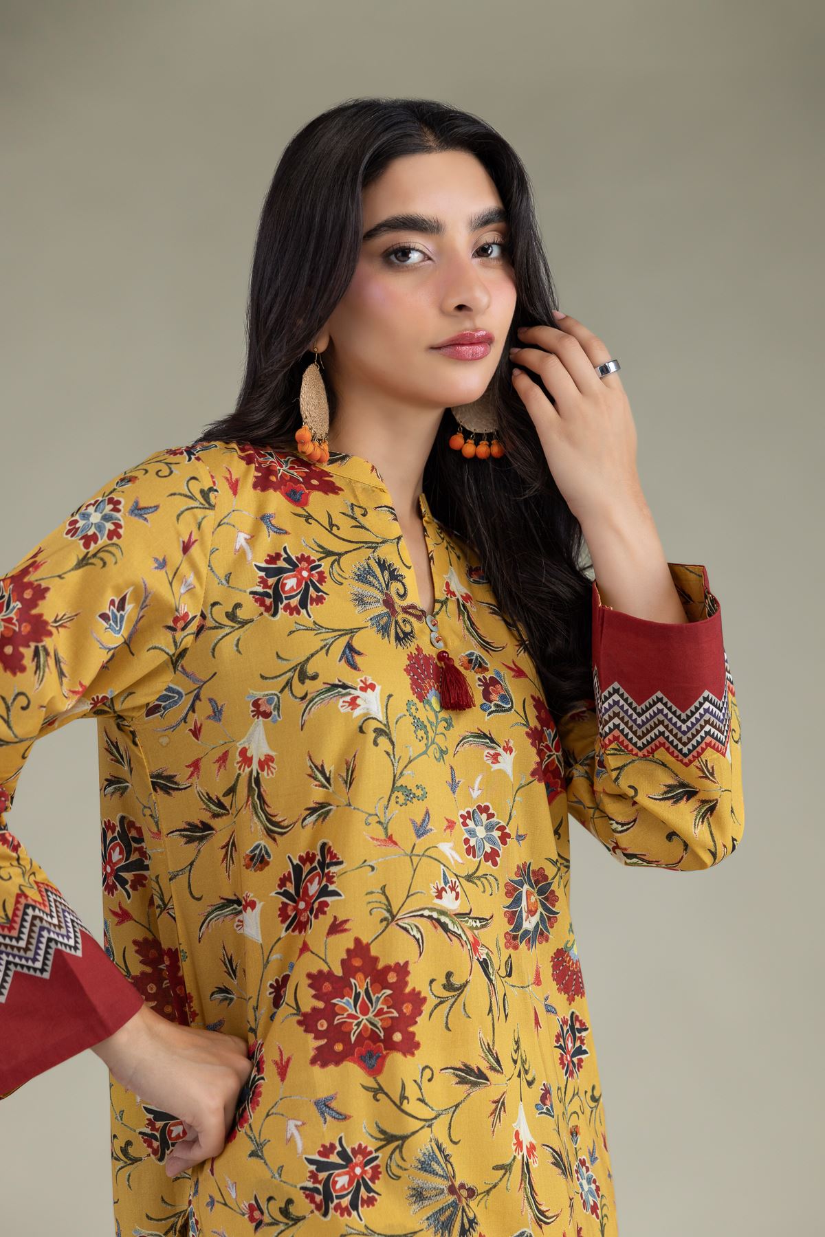 Printed Cambric Short Cambric Kurta - 1-26-250-B-H1-VG