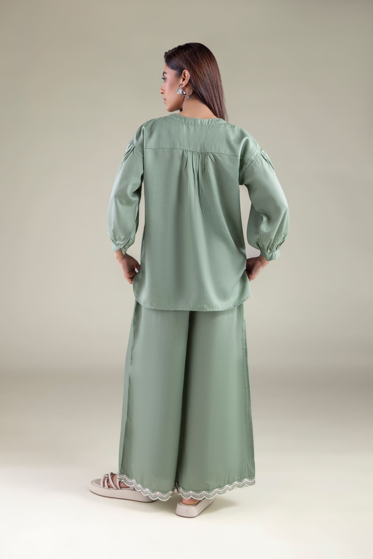 Embroidered Textured Weave Blouse - 6-26-102-A-A-VG
