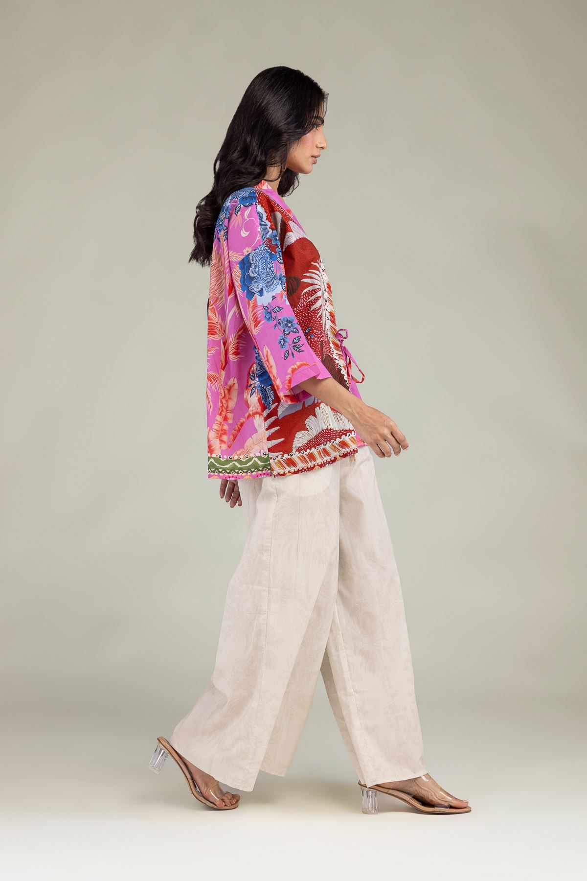 Printed Cambric Solid Cambric Trousers - 6-26-208-A-B2-VG