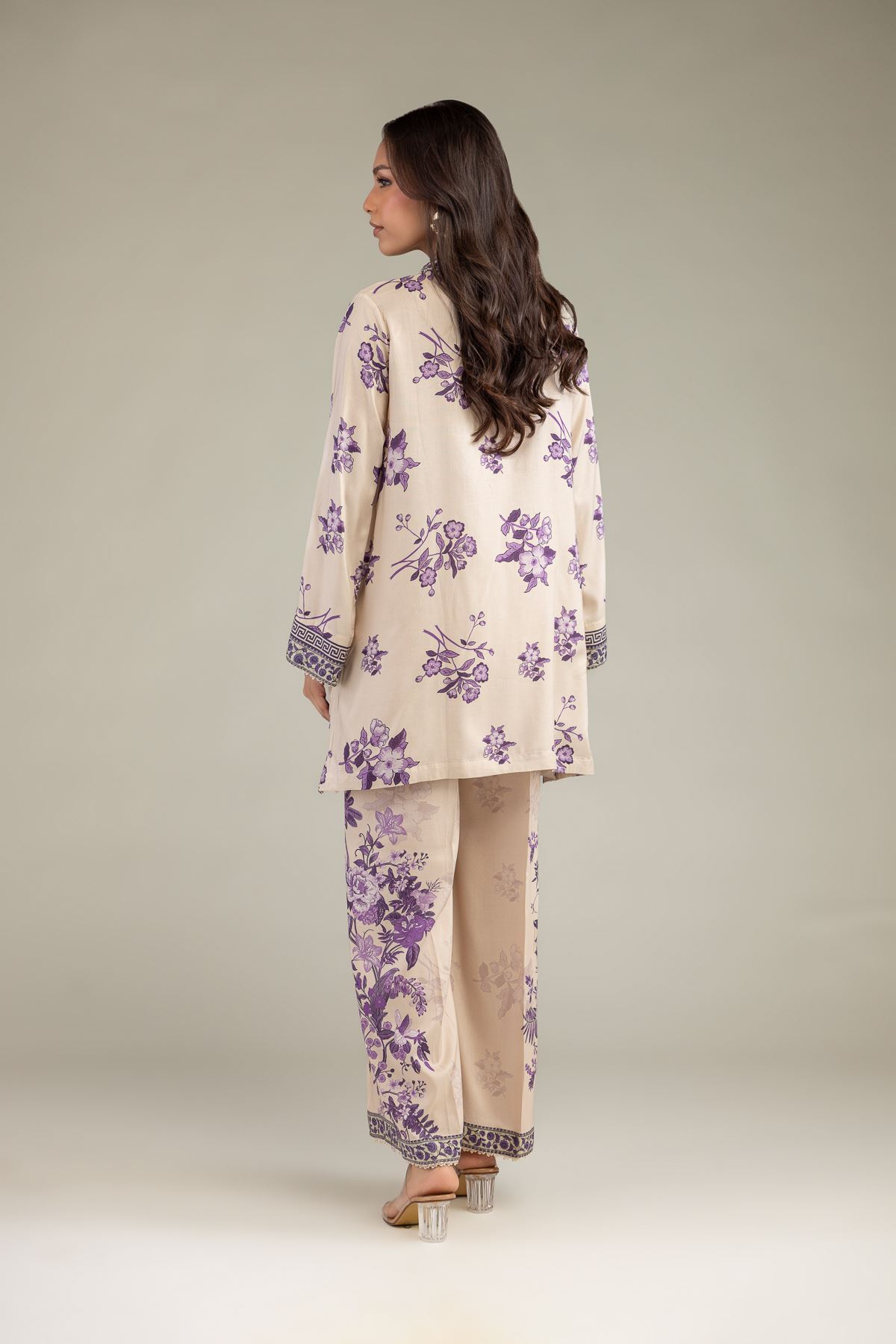 Printed Viscose Floral V-Neck Kurta - 14-26-304-A-D1-VG