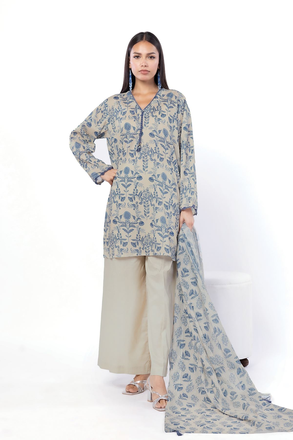 Printed Lawn Fabrics 3 Piece - CA02A-VG
