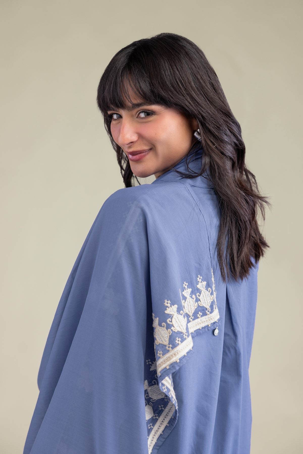 Embroidered Lawn Floral Lawn Dupatta - 25-08-12E8-11TB-VG
