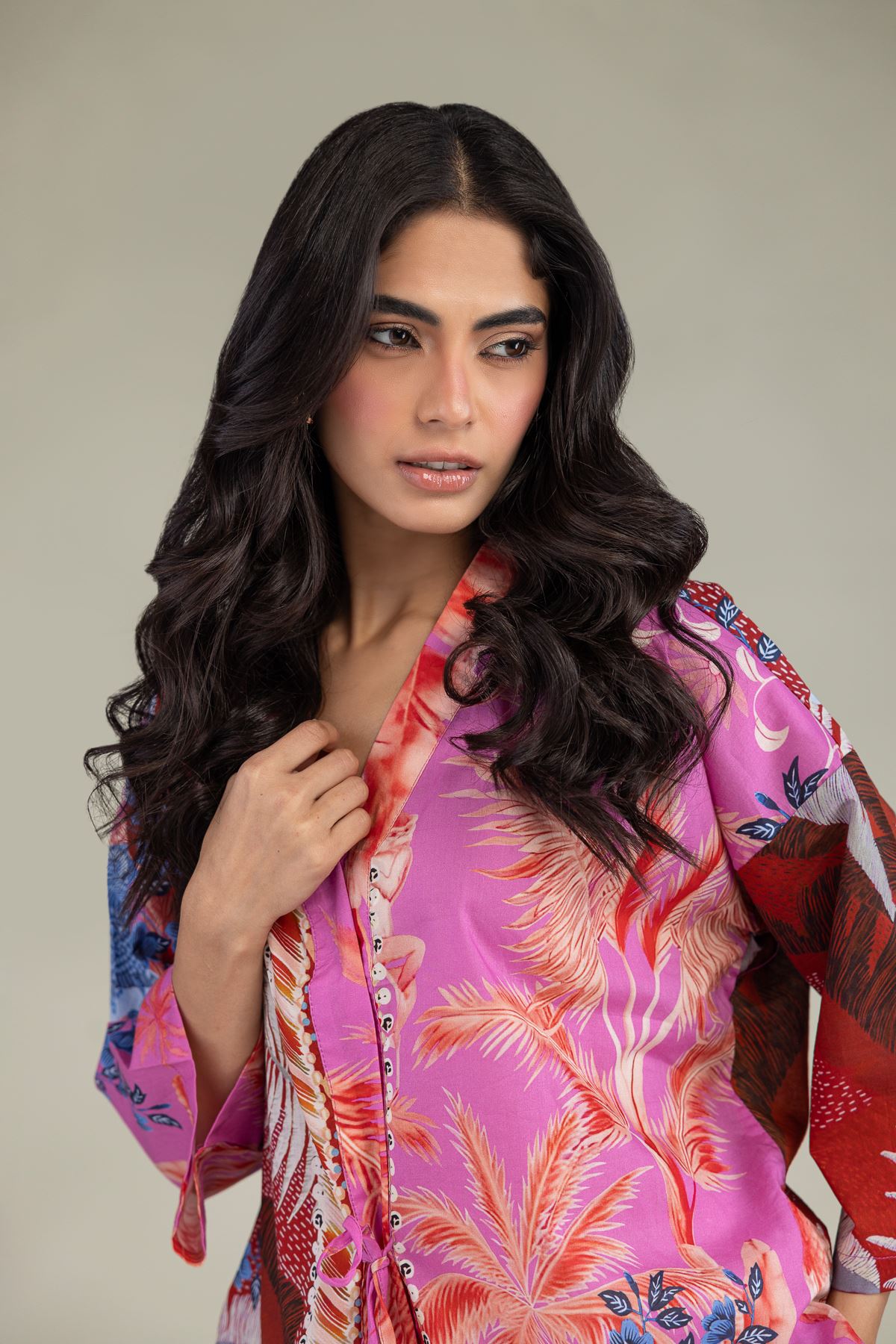 Printed Cambric Floral Cambric Tunic - 6-26-208-A-H1-VG