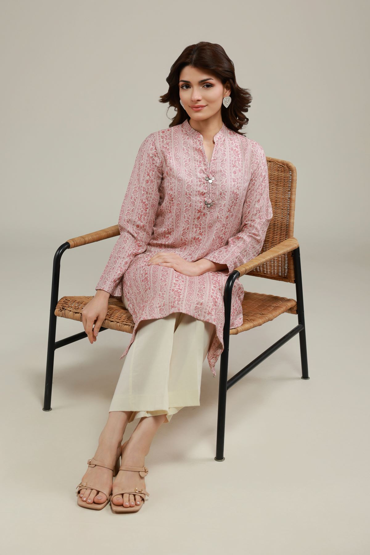 Dyed Jacquard Kurta - 25-10-11E12-03TB-VG
