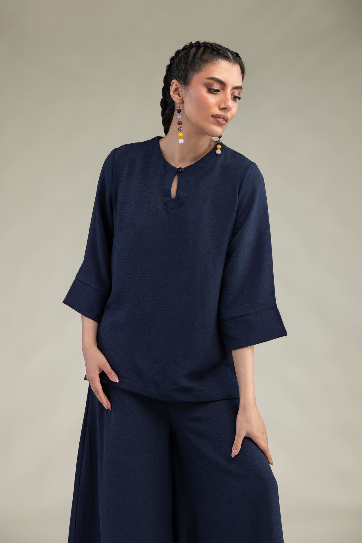 Dyed Crepe Georgette Crepe Georgette Blouse - 2-26-308-A-B1-VG