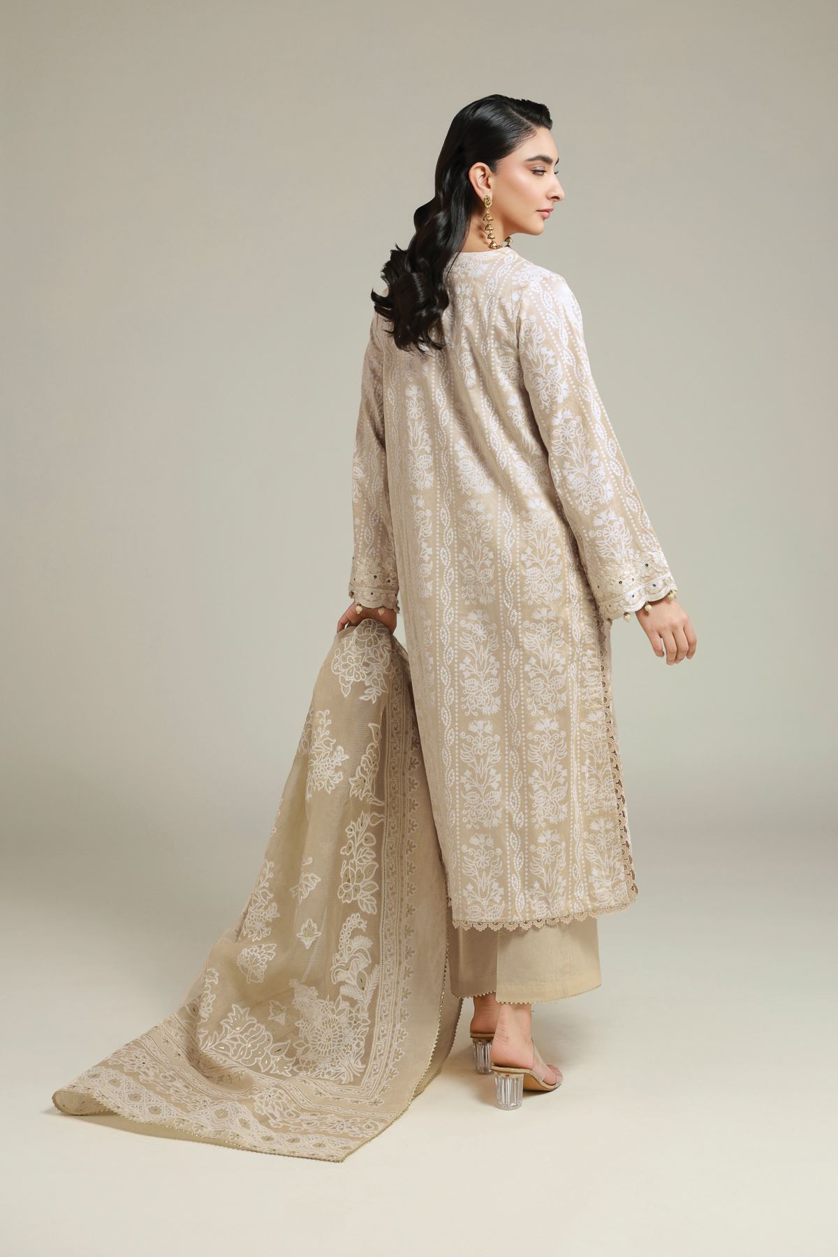 Embroidered Cambric 3-Piece Cambric Set - 26-02-1E13-02TA-VG