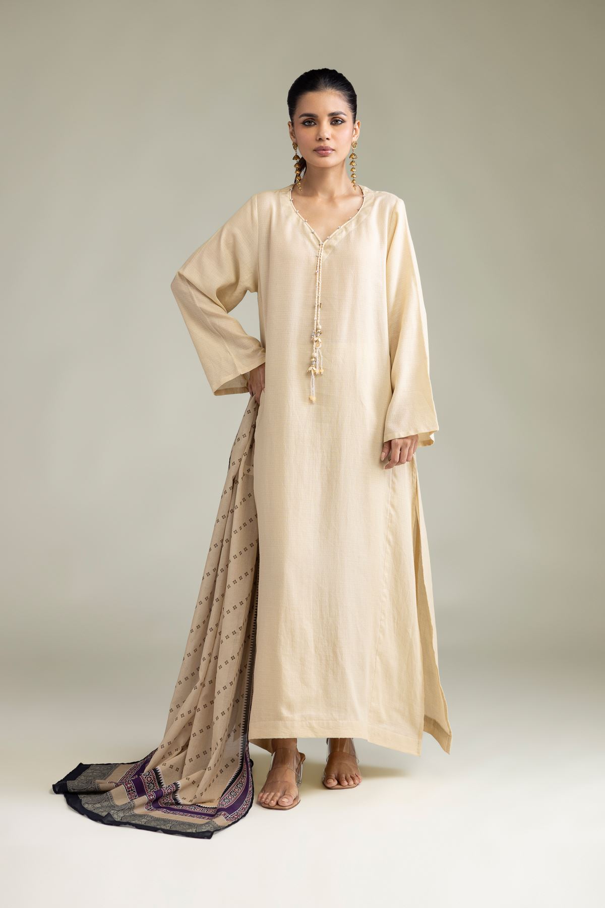 Dyed Cotton Dobby Tailored 3-Piece Set - 2-26-308-A-G1-VG