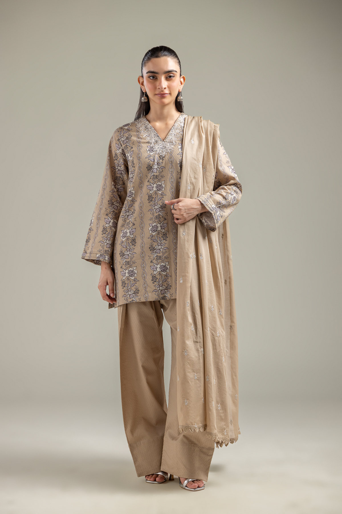 Embroidered Lawn Spring Lawn Dupatta - 1-26-118-A-E-VG