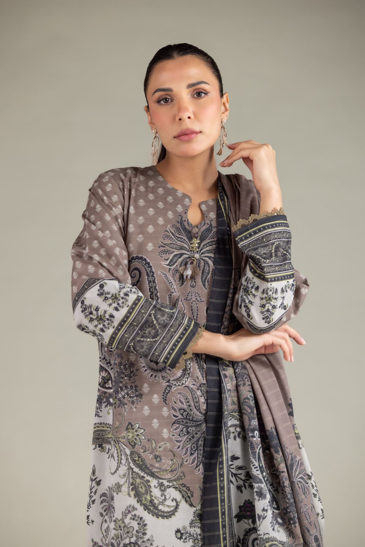 Printed Mesuri Tailored 3-Piece Set - T-A22-26-202FA1-VG
